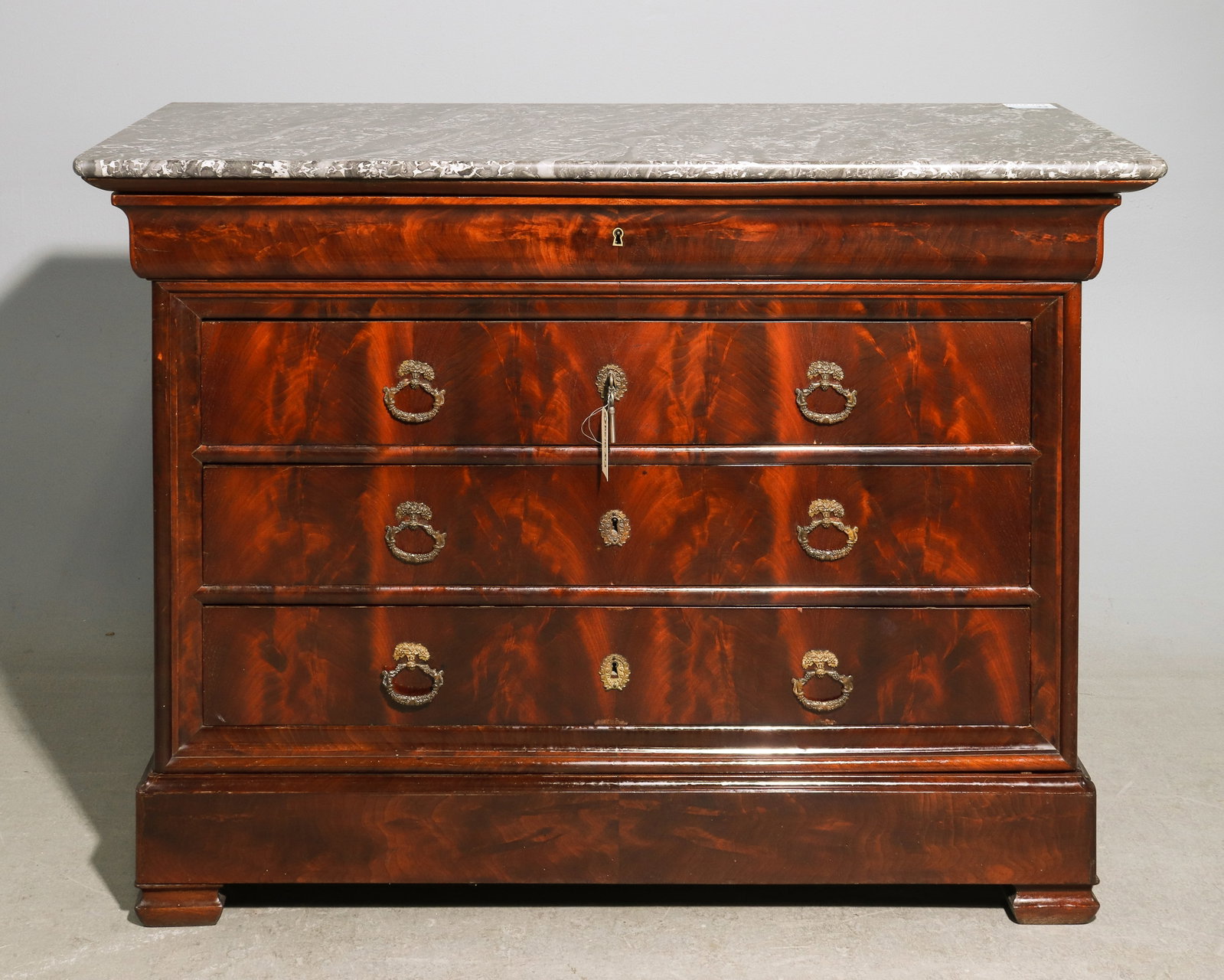 Louis Philippe Style Marble Top Mahogany Chest (1 of 5)