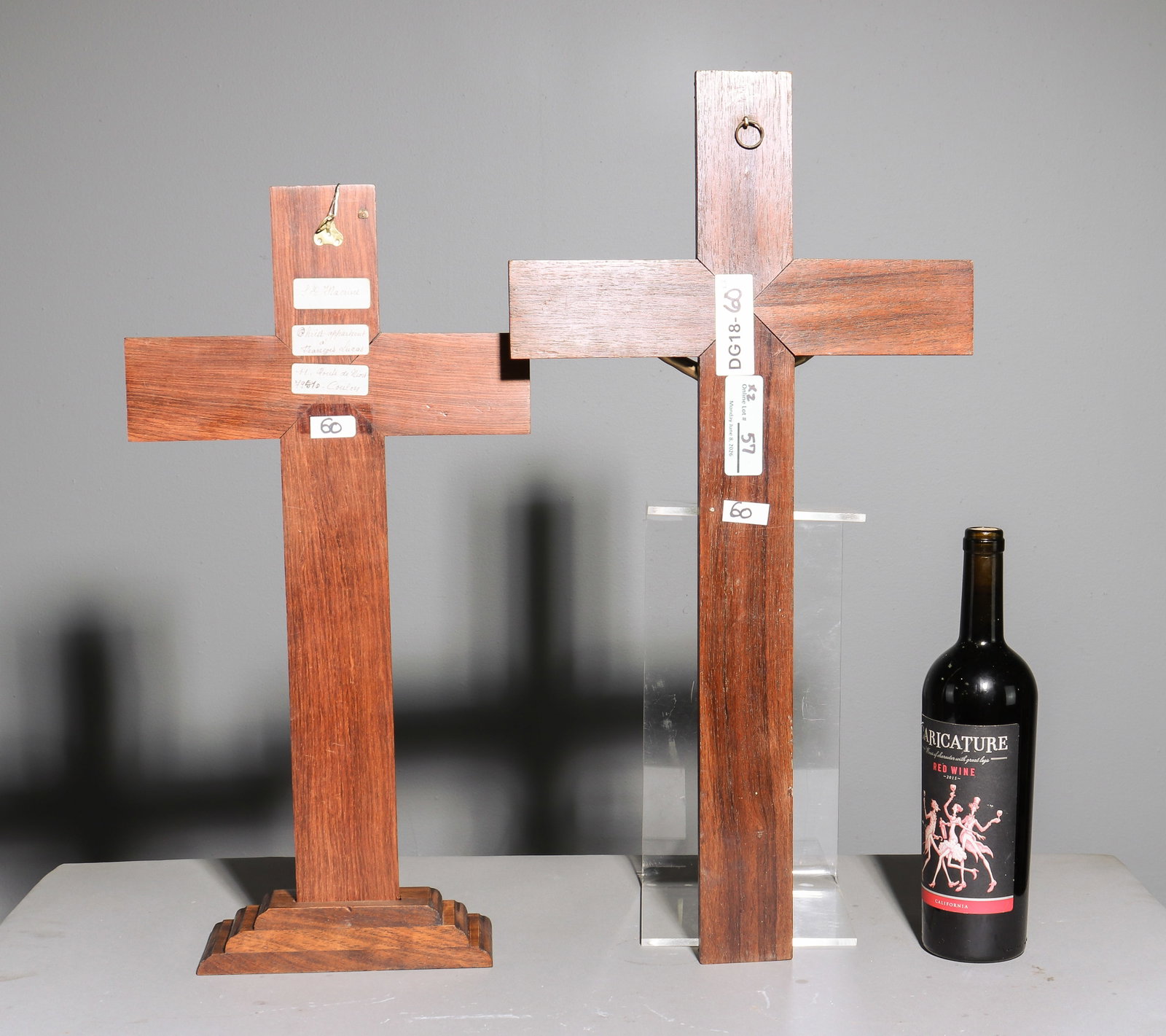 Two Beech Wood Crucifixes - 4