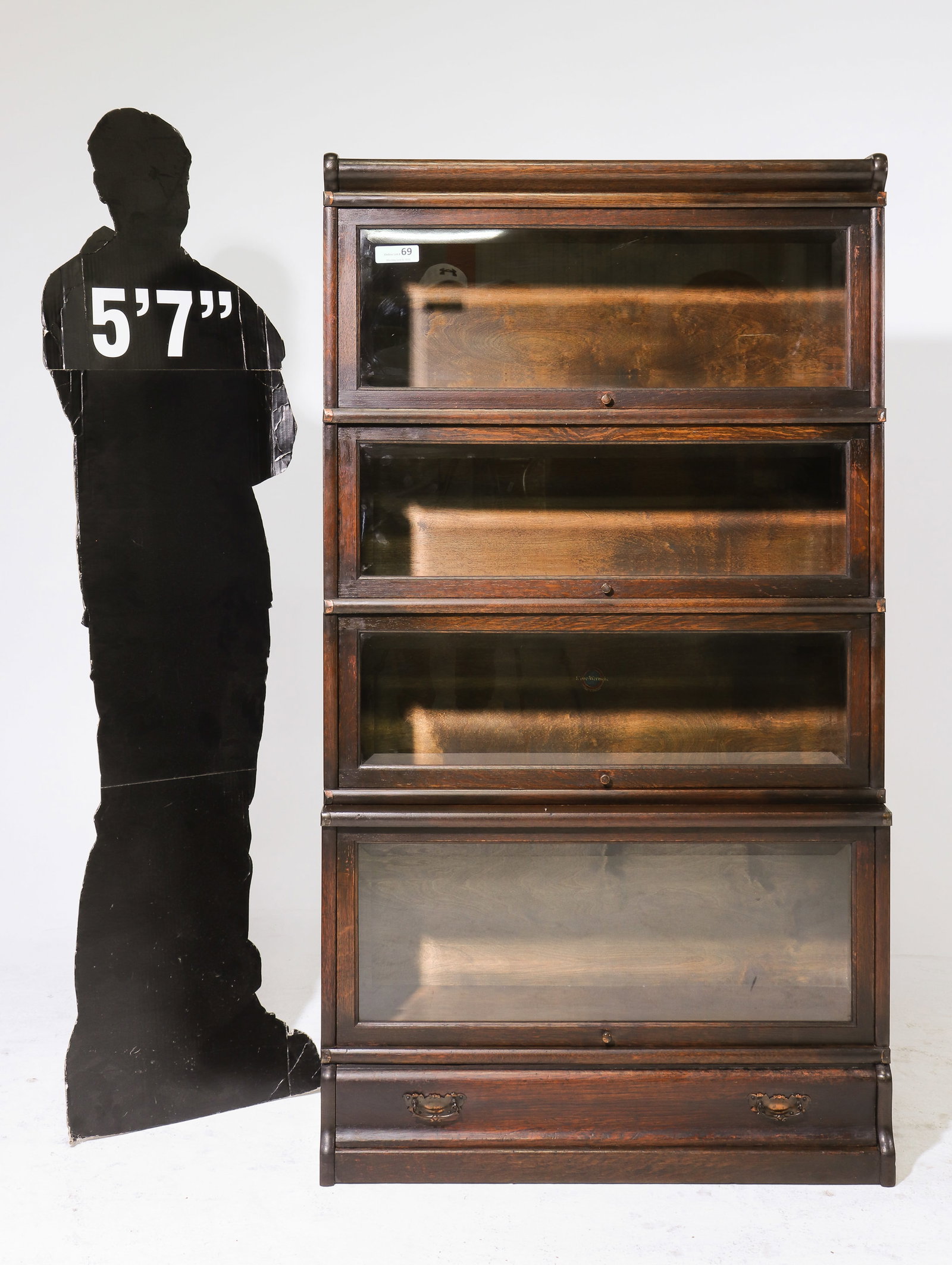 British Oak Lawyers Four Stack Bookcase with Drawer #1 (1 of 6)
