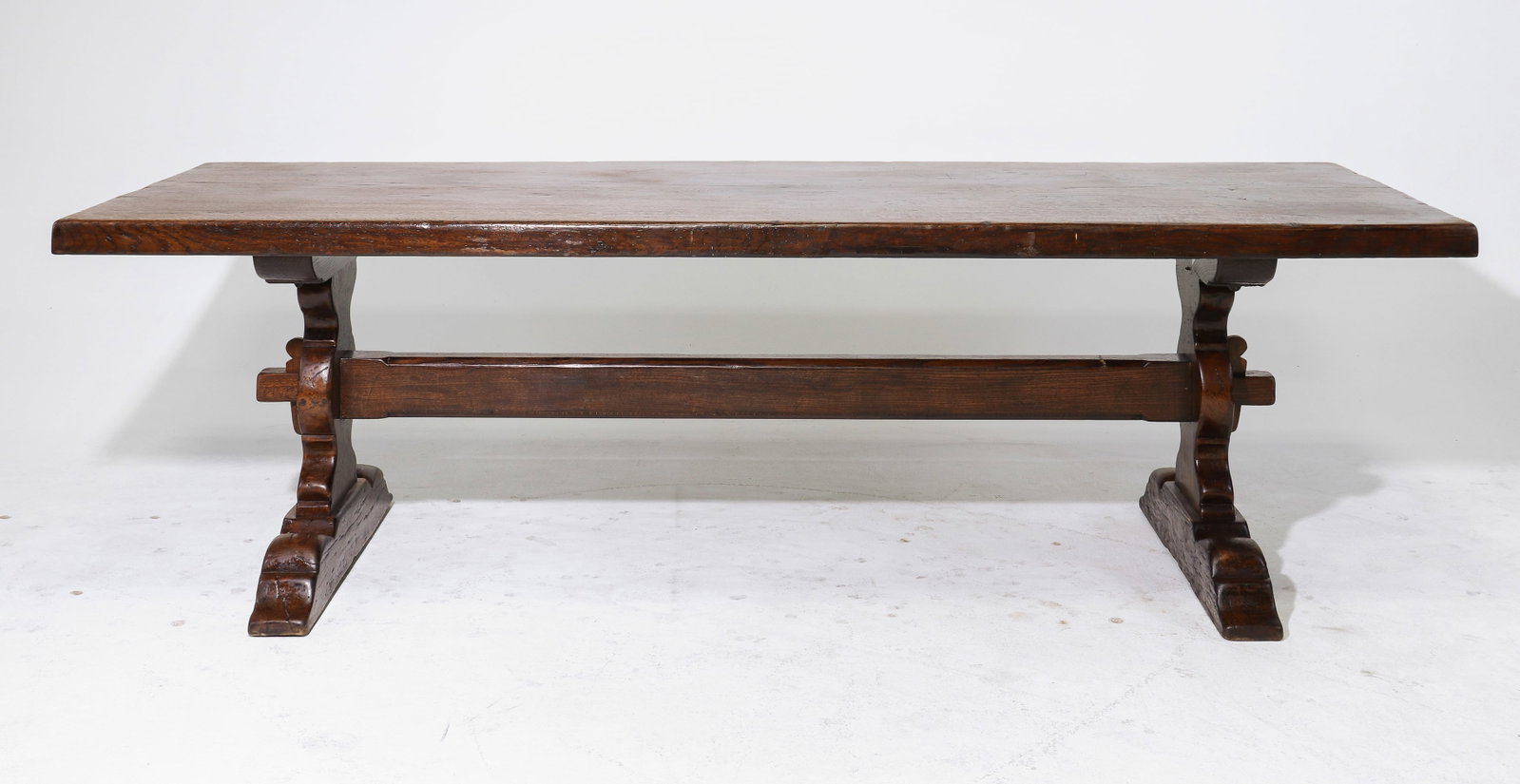 French Solid Oak Trestle Base Farmhouse Table (1 of 5)