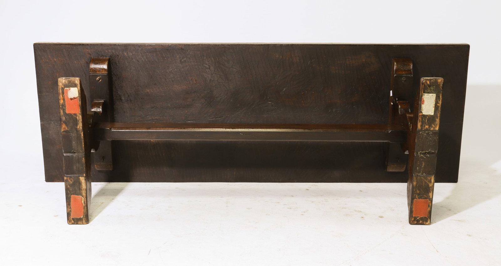 French Solid Oak Trestle Base Farmhouse Table - 5