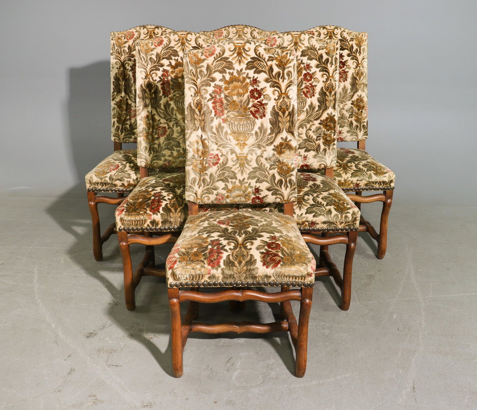 French Mouton Style Set of 6 Dining Chairs: French Mouton Style Set of 6 Dining Chairs - 43 in tall x 18.5 x 17 each with a seat height of 18 inches