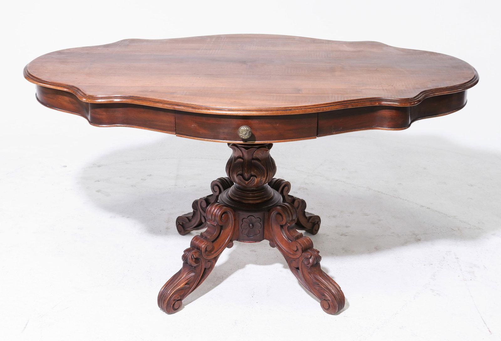 Napoleon III Style Walnut Entry Table with Drawers: French Napoleon III Style Walnut Entry Table with Drawers - 27 in tall x 51 x 32