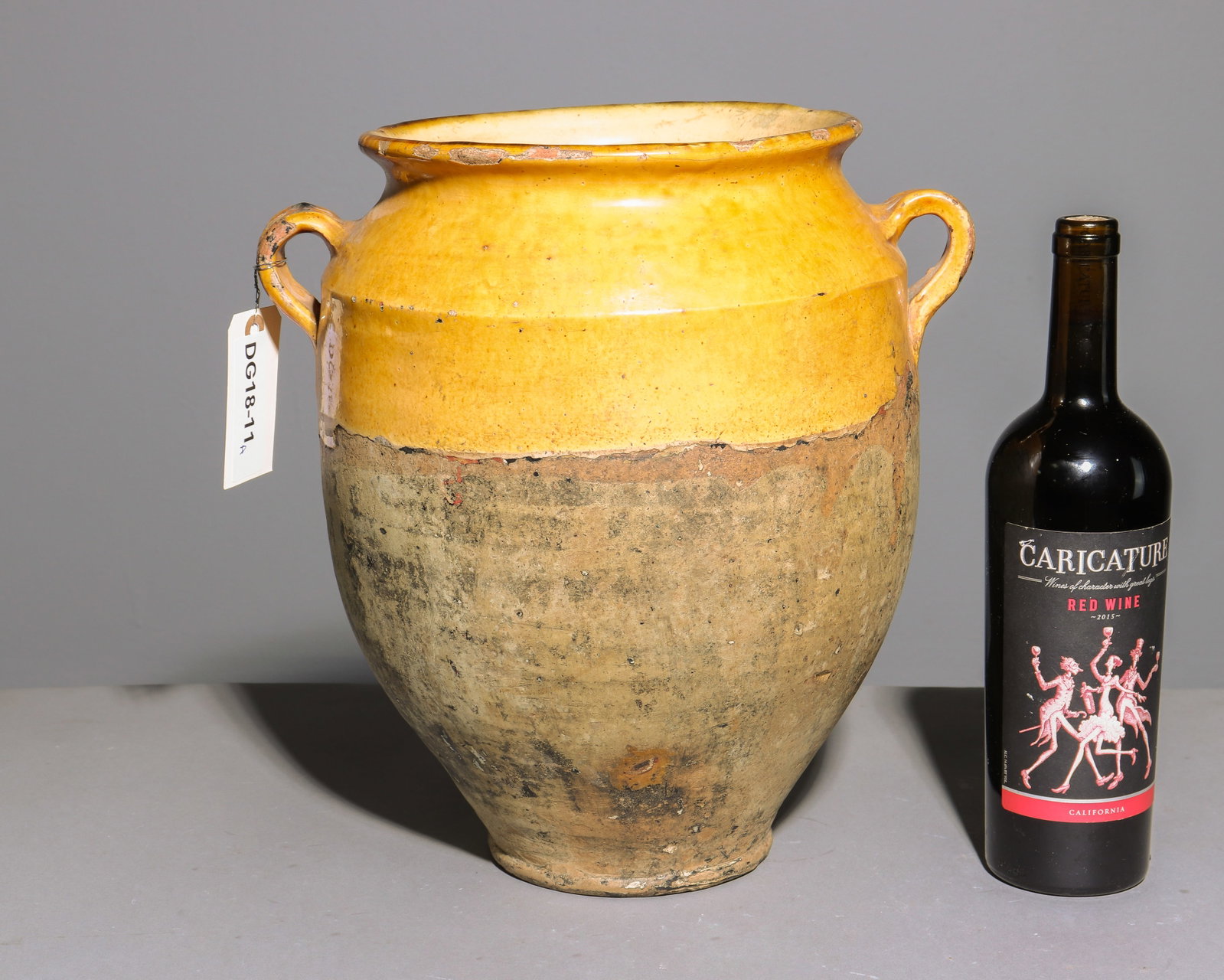 French Yellow Glazed Confit Pot #1: French Yellow Glazed Confit Pot - 13.5 in tall x 13 x 10