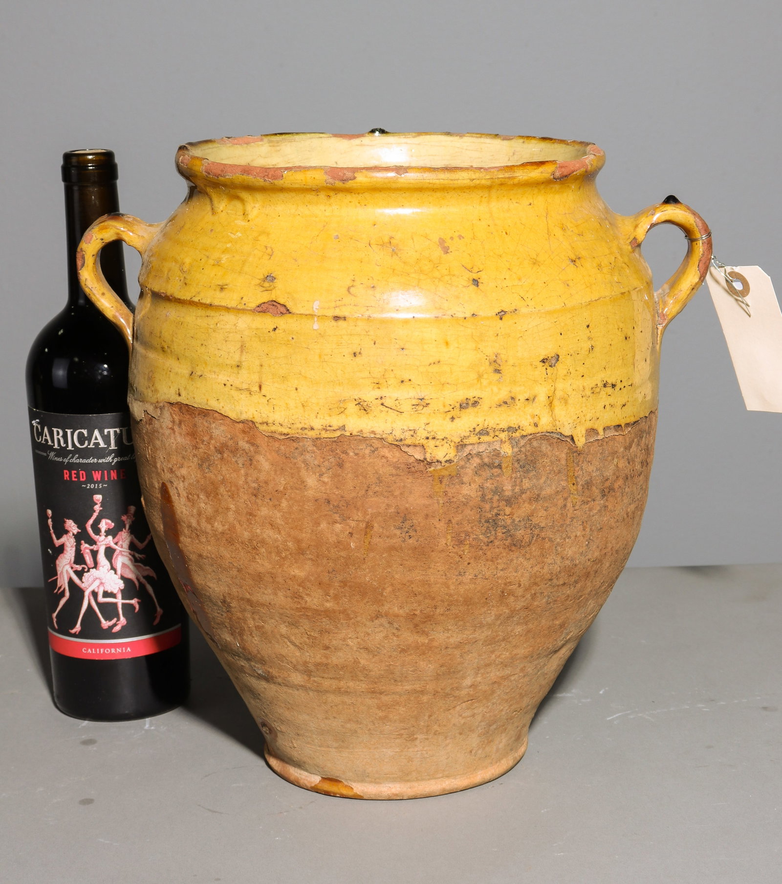 French Yellow Glazed Confit Pot #2: French Yellow Glazed Confit Pot - 12.5 in tall x 12 x 10