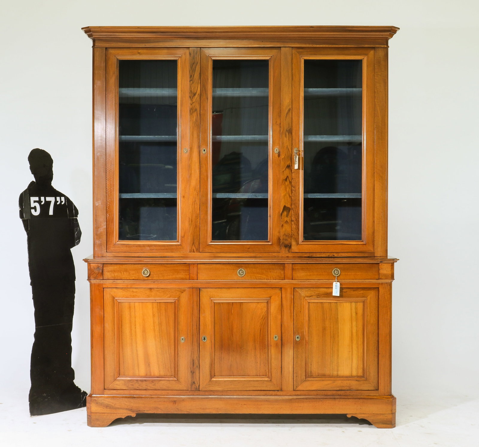 Louis Philippe Style Walnut Bookcase / Cupboard (1 of 8)