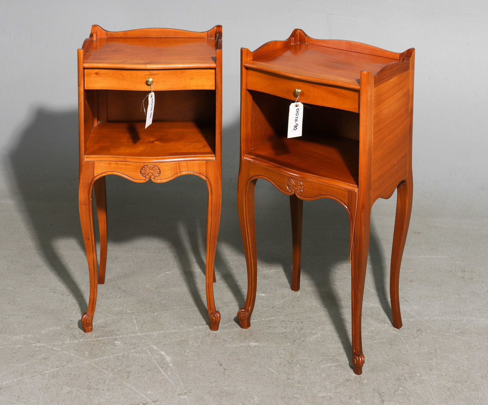 Louis XV Style Pair of Fruitwood Nightstands (1 of 4)