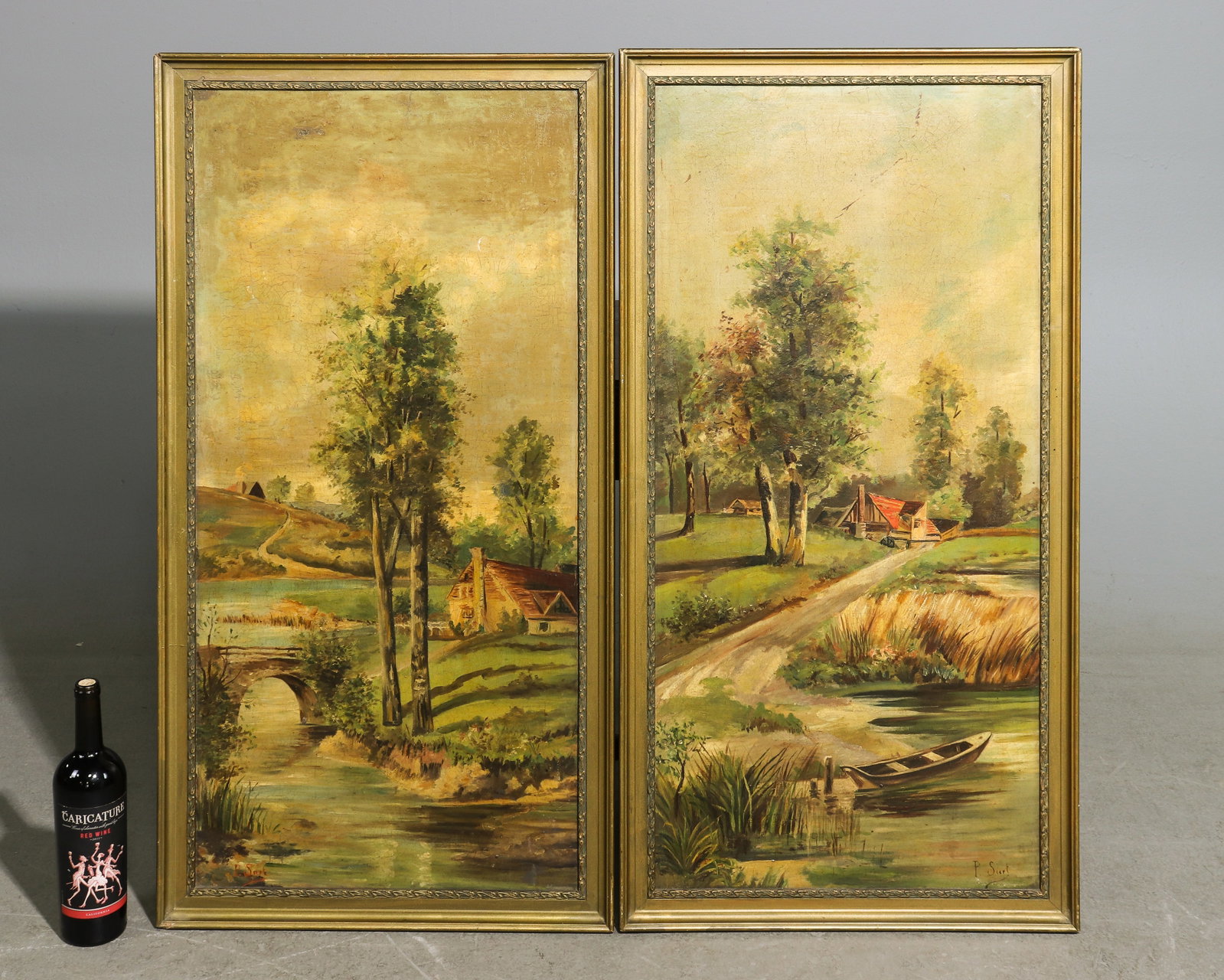 Two Antique Framed Oil on Canvas Landscapes (1 of 4)