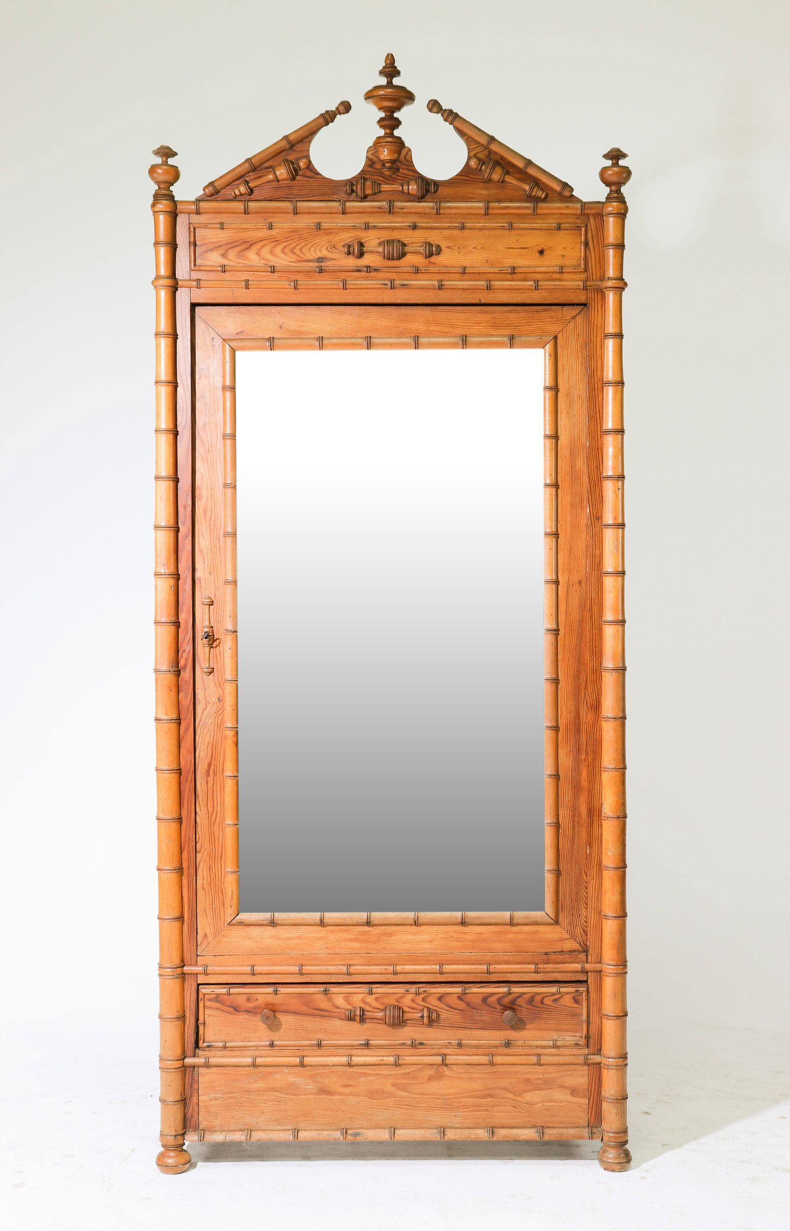 Faux Bamboo Mirror Door Robe / Armoire (1 of 7)