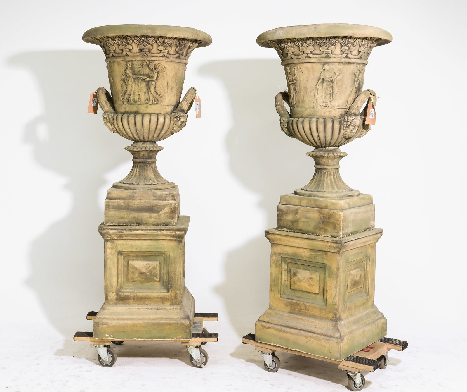 Neo-Classical Style Pair of Monumental Urns on Plinths (1 of 5)