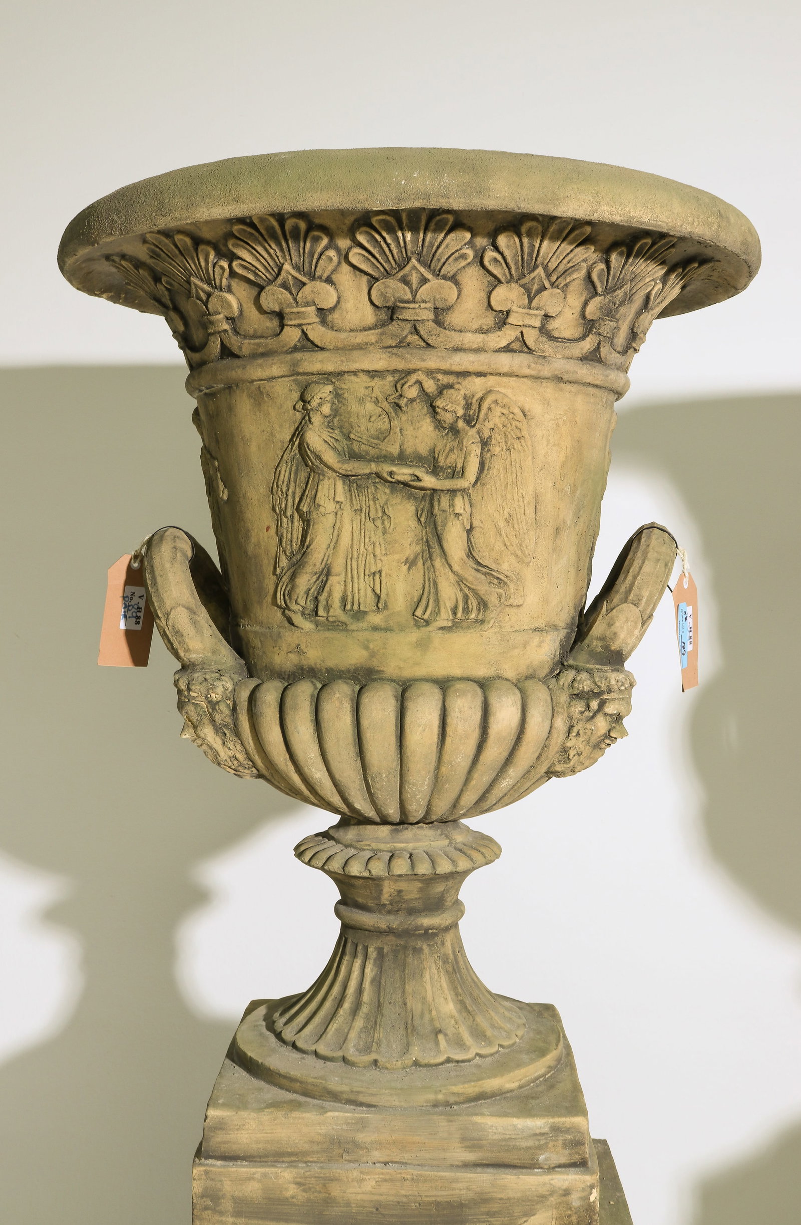 Neo-Classical Style Pair of Monumental Urns on Plinths - 2