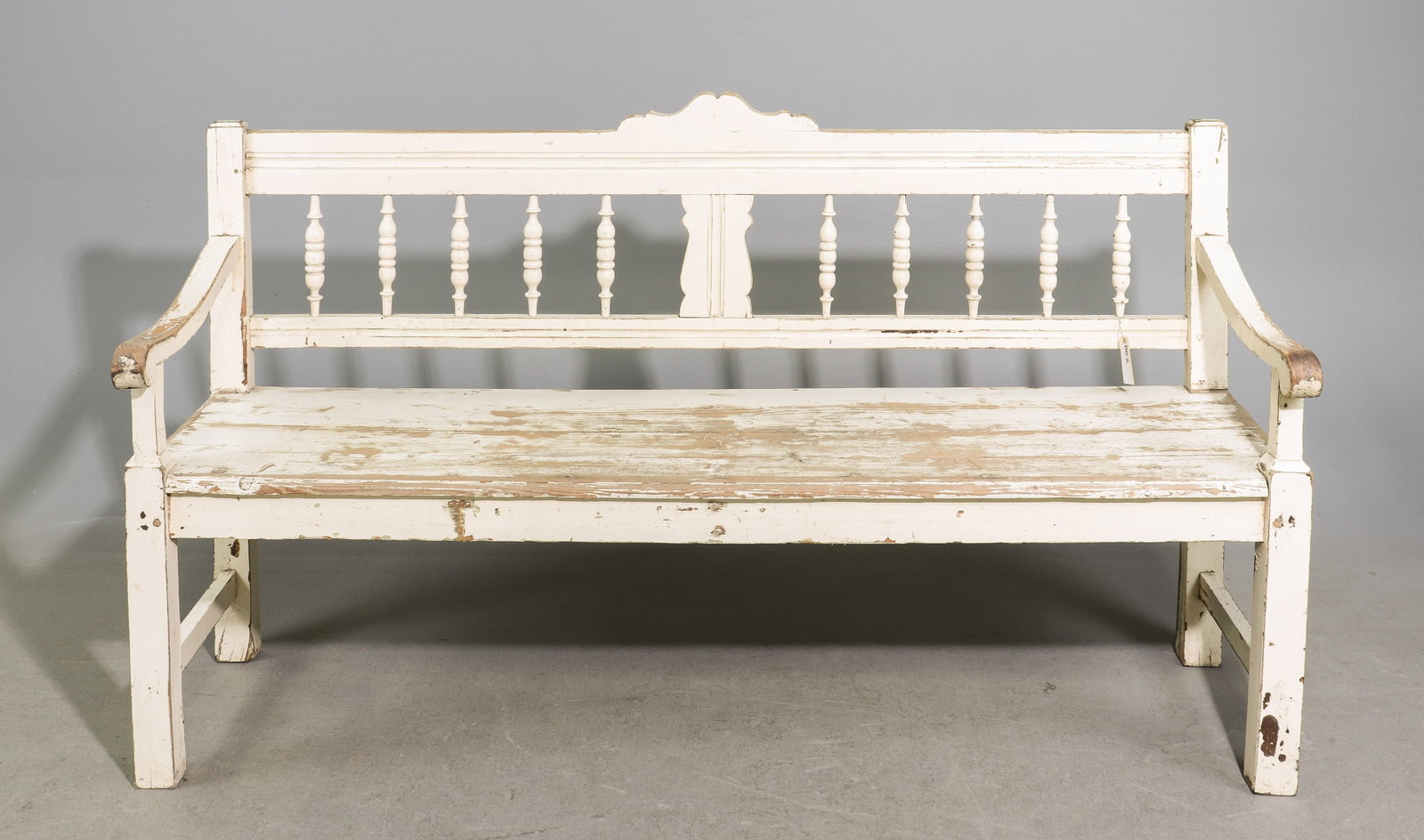 Rustic Painted Large Hall Bench (1 of 5)