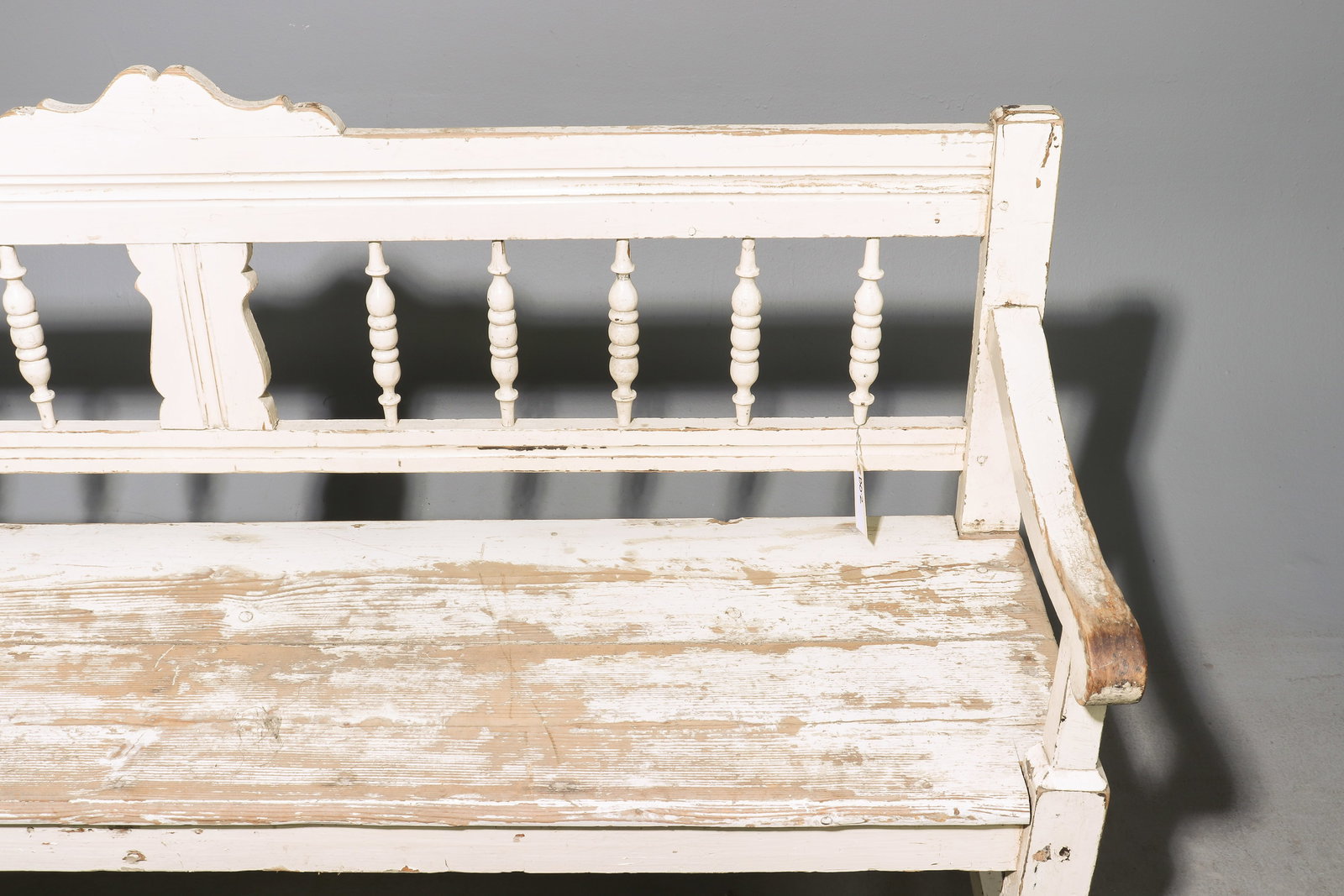 Rustic Painted Large Hall Bench - 3