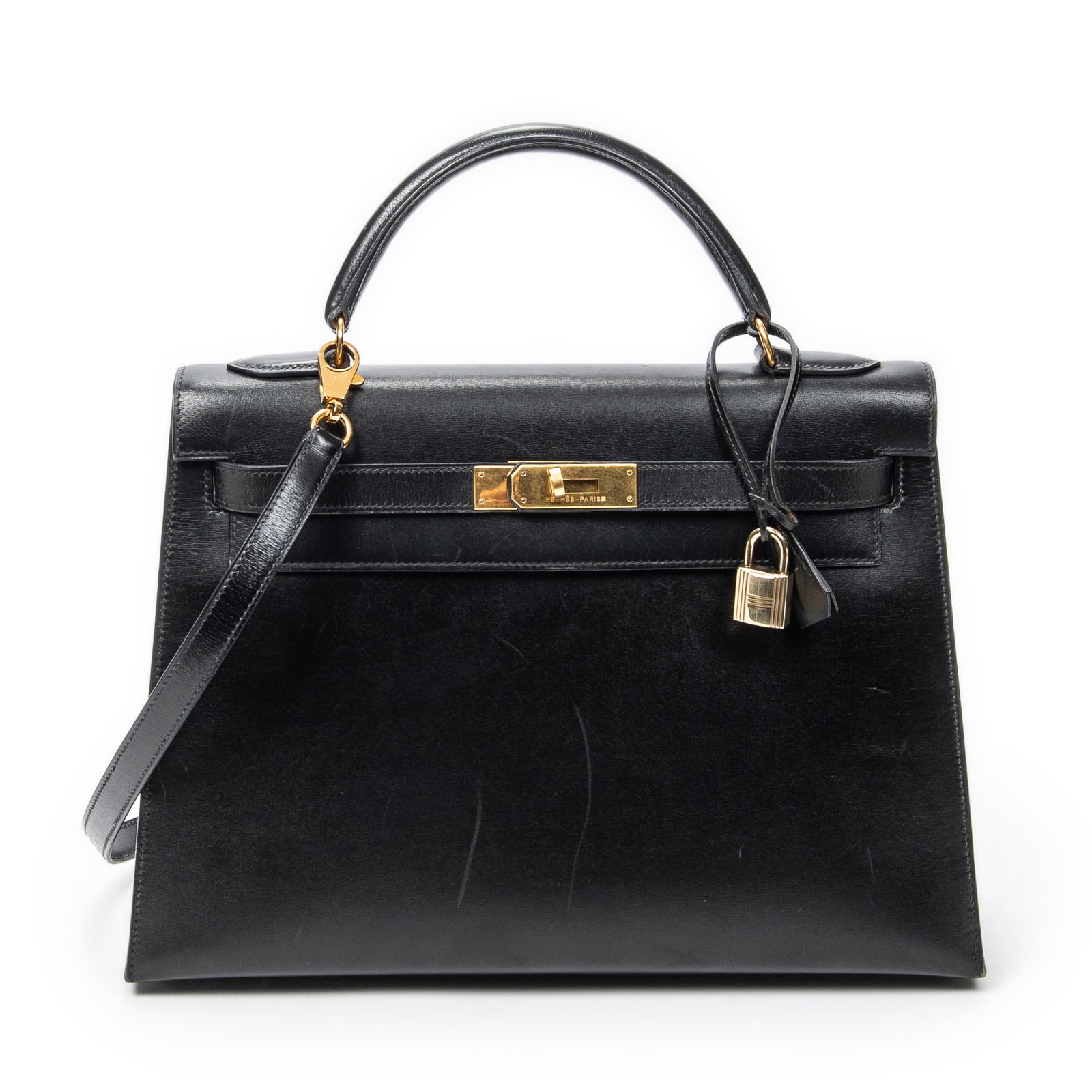 Hermes Kelly Sellier 32 in Black Box Leather (1 of 11)