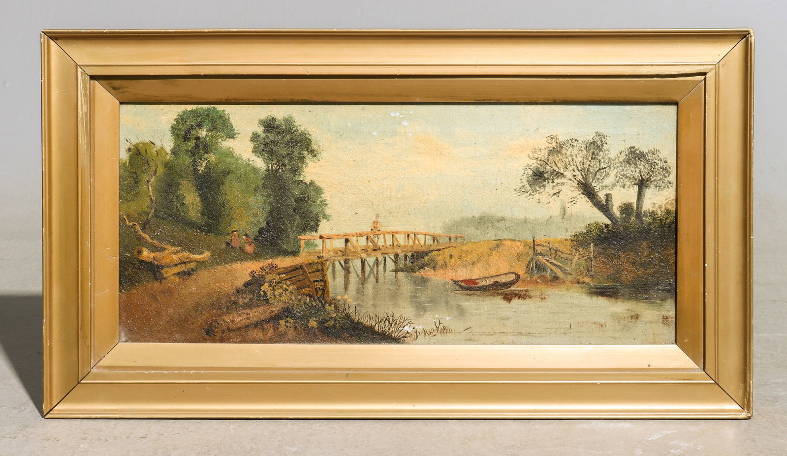 Gold Framed Antique Oil on Canvas Landscape (1 of 3)