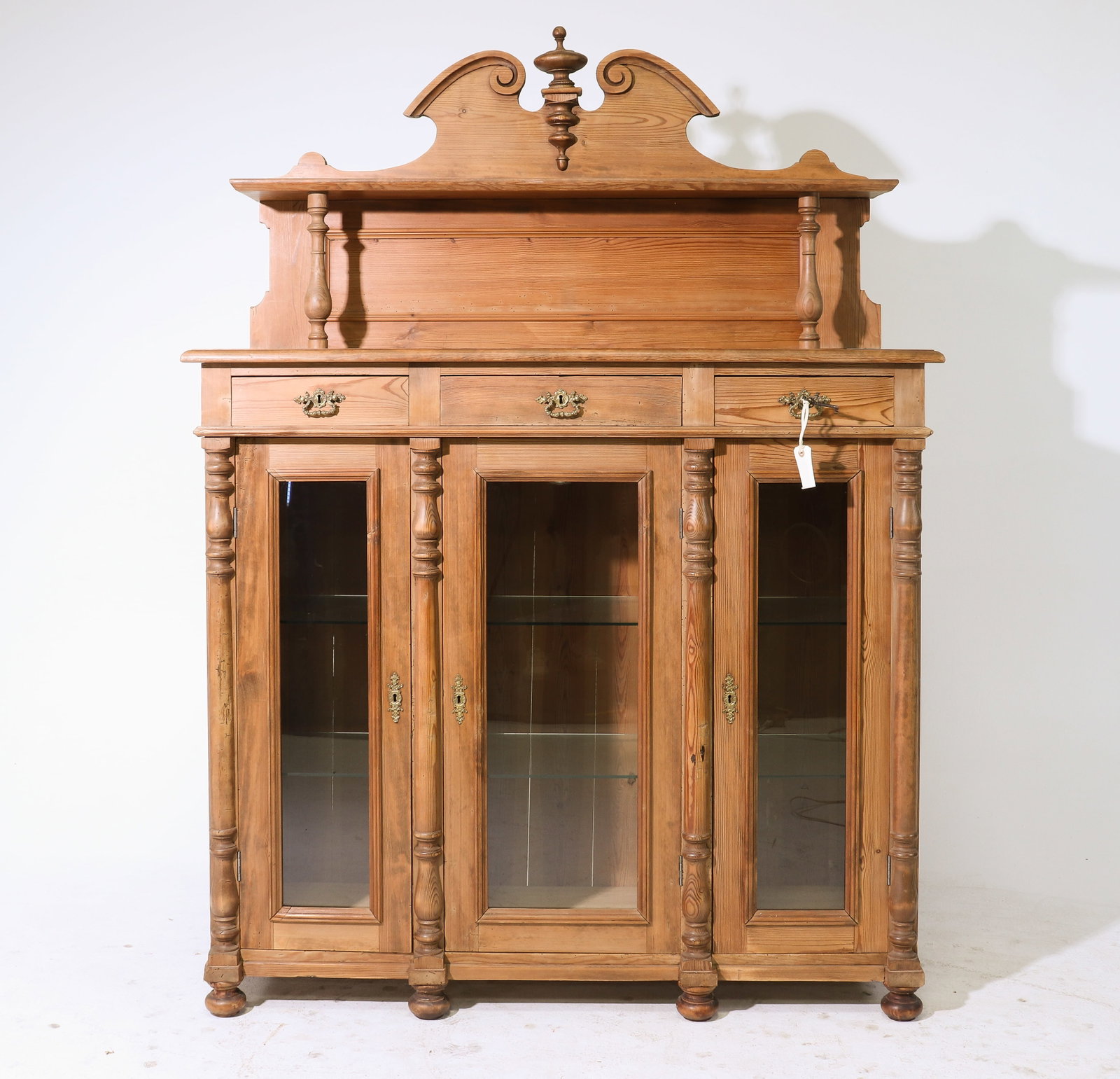 Danish Pine Three Door Cabinet / Buffet: Danish Pine Three Door Cabinet / Buffet - 80 in tall x 58 x 20.5