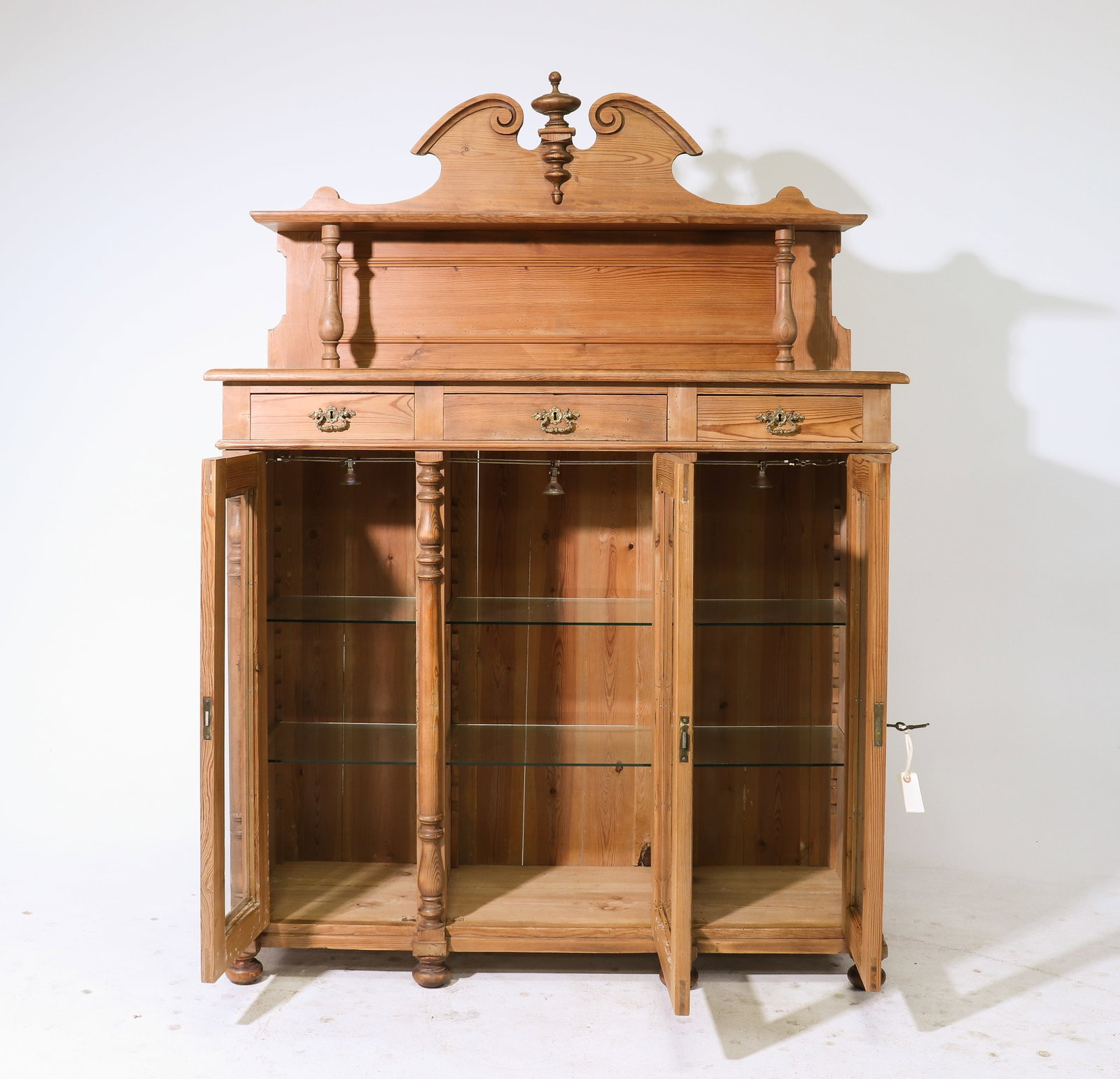 Danish Pine Three Door Cabinet / Buffet - 2