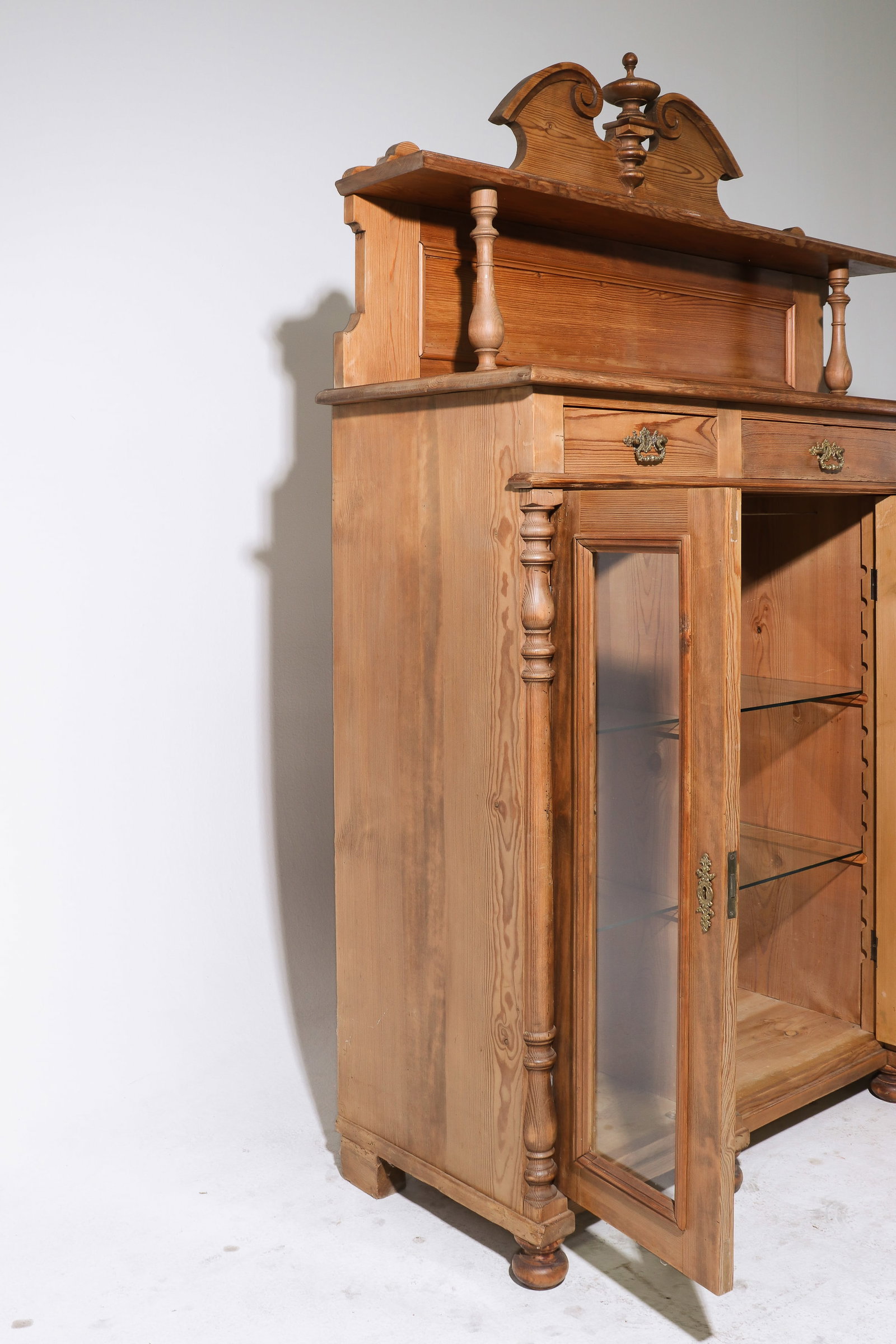 Danish Pine Three Door Cabinet / Buffet - 3