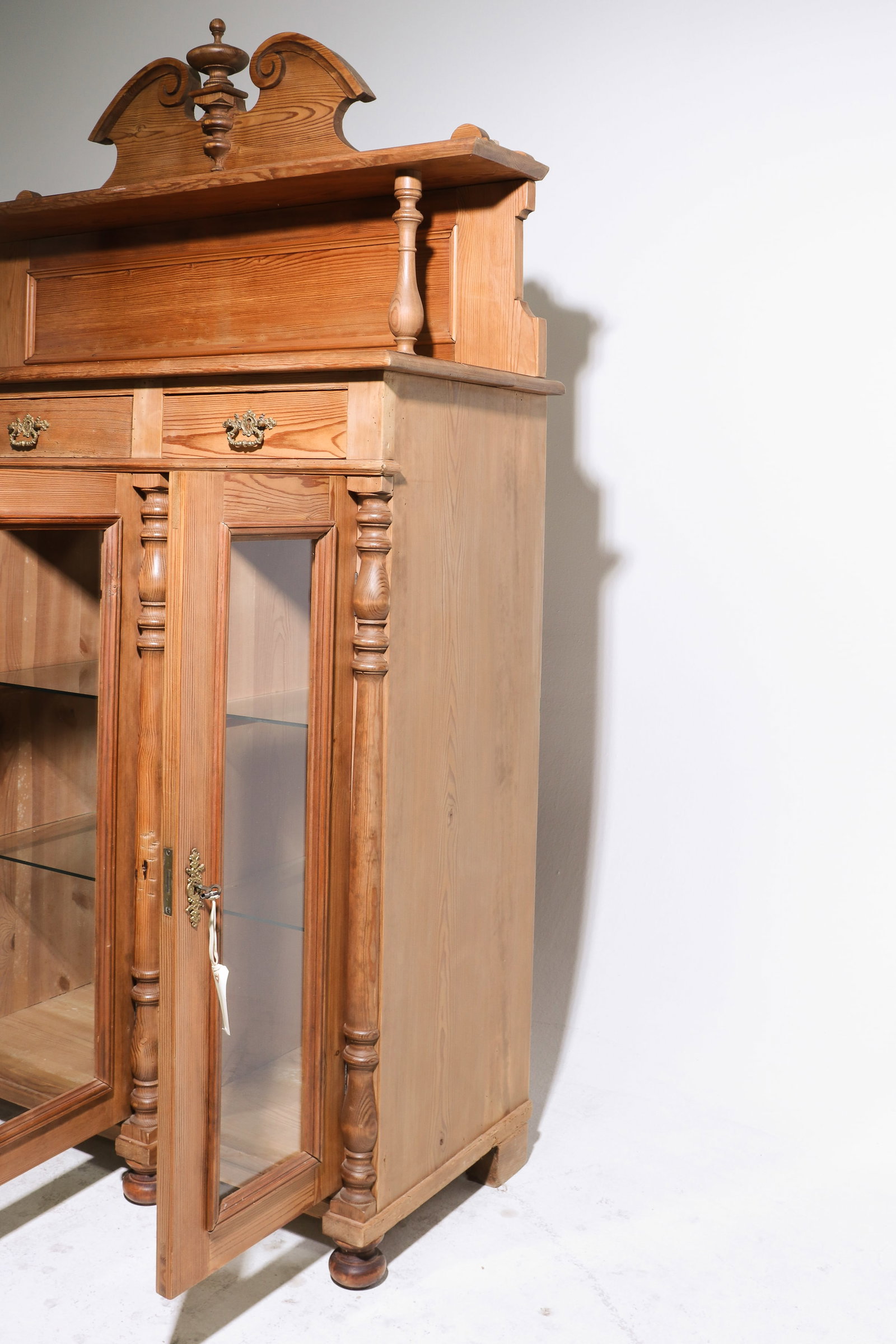 Danish Pine Three Door Cabinet / Buffet - 4