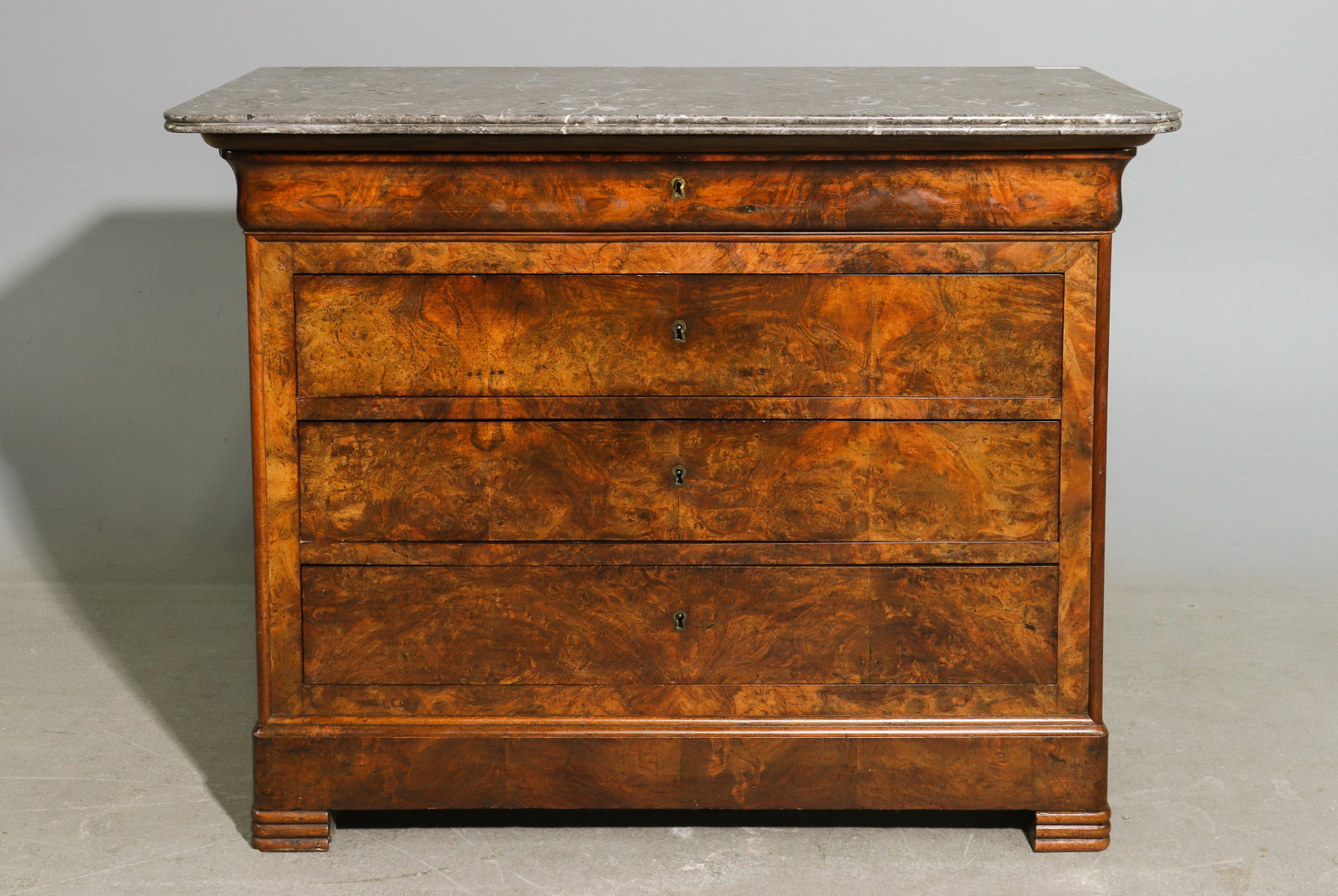 Louis Philippe Style Burled Walnut Chest (1 of 6)