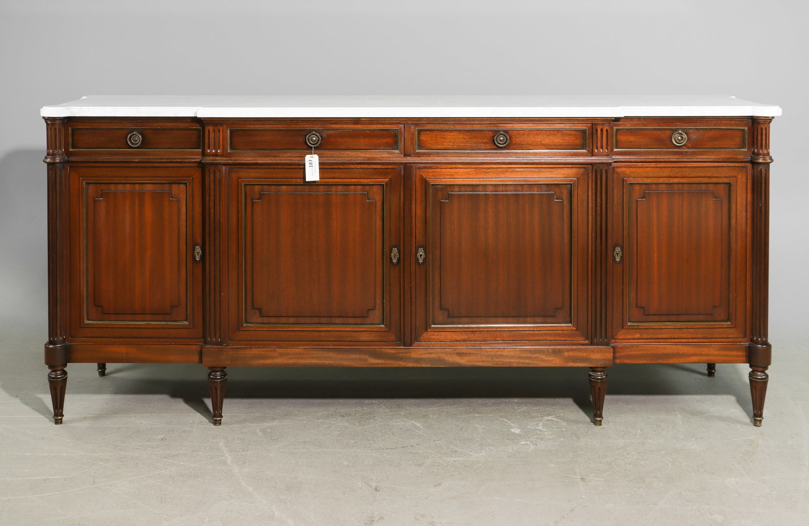 Louis XVI Style White Marble Top Sideboard (1 of 6)
