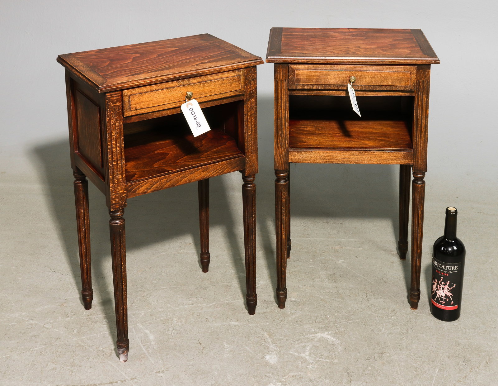 Louis XVI Style Pair of Single Drawer Side Tables (1 of 4)