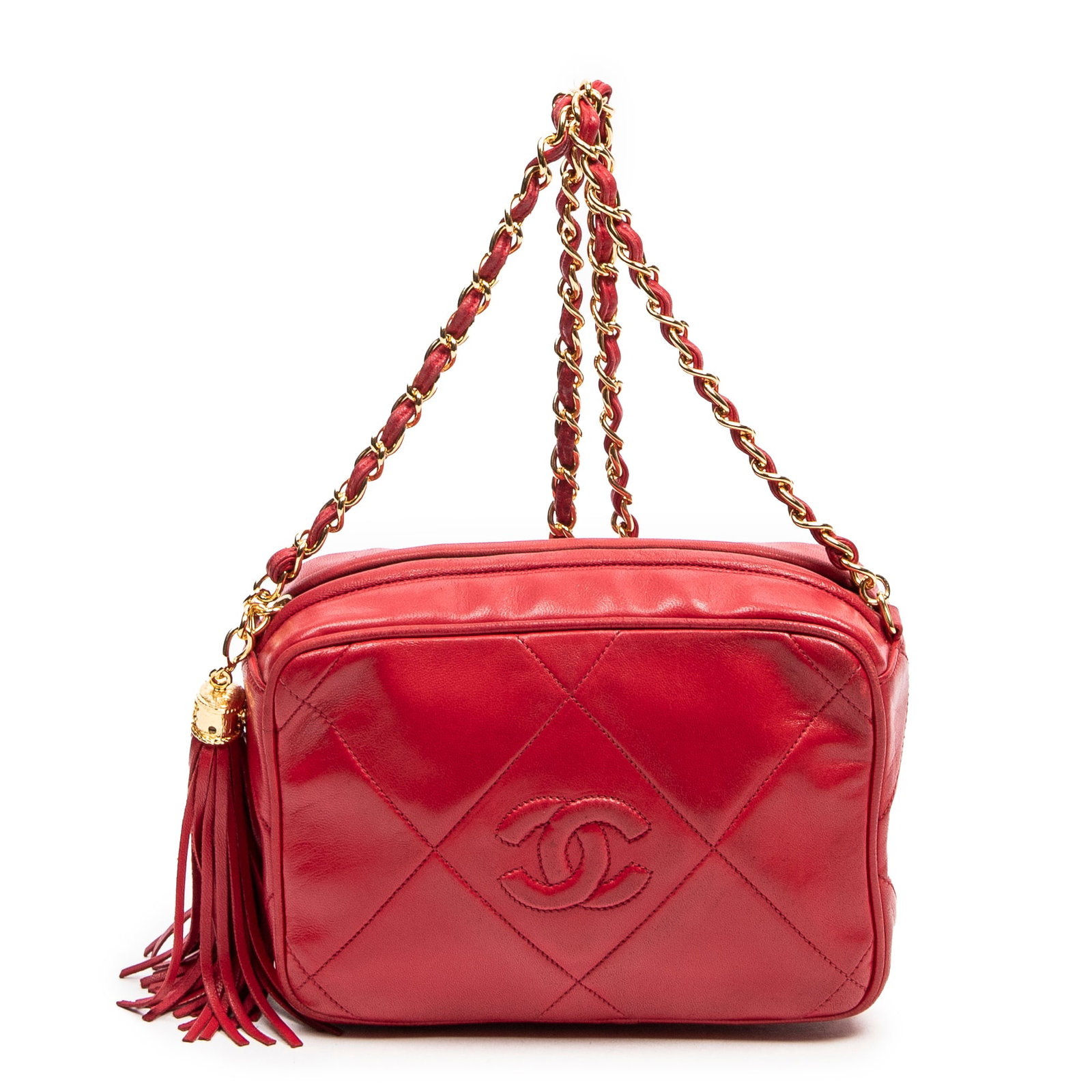 Chanel Vintage Mini Camera Bag in Red Lambskin Leather (1 of 7)