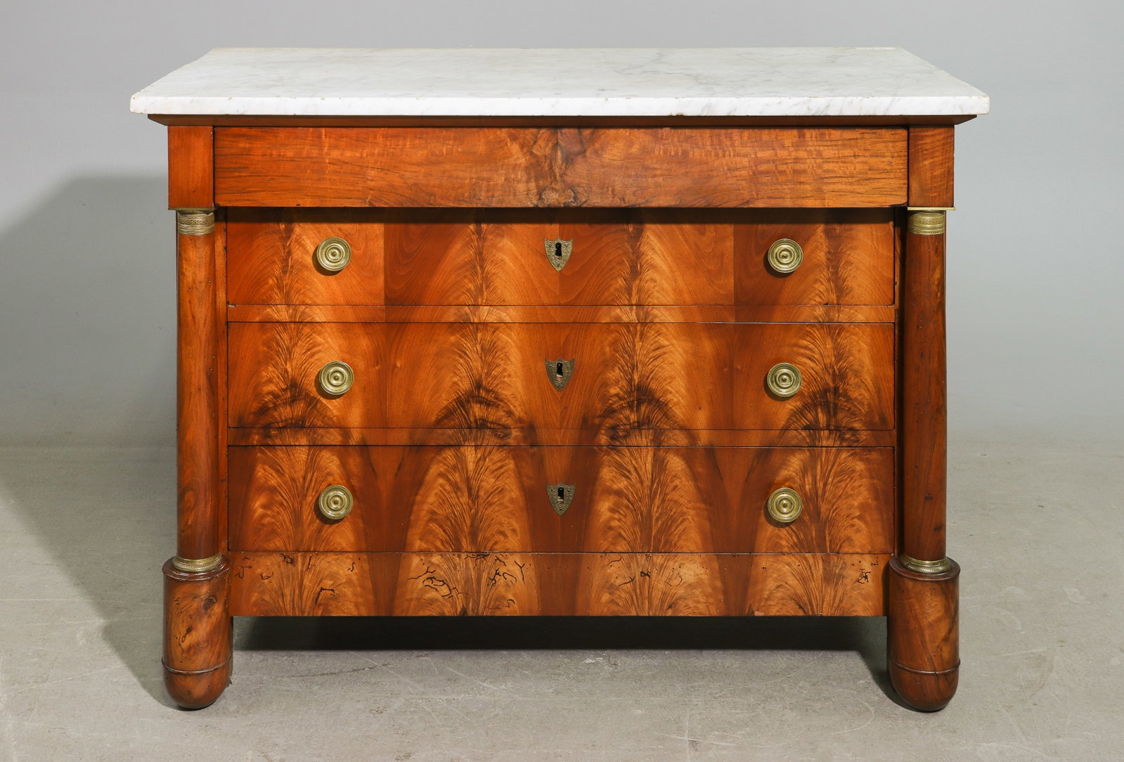 French Empire Style White Marble Top Chest (1 of 7)