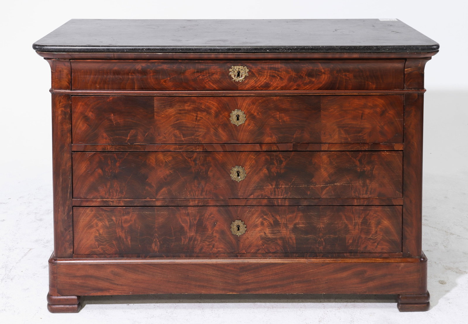 Louis Philippe Style Marble Top Walnut Chest (1 of 5)
