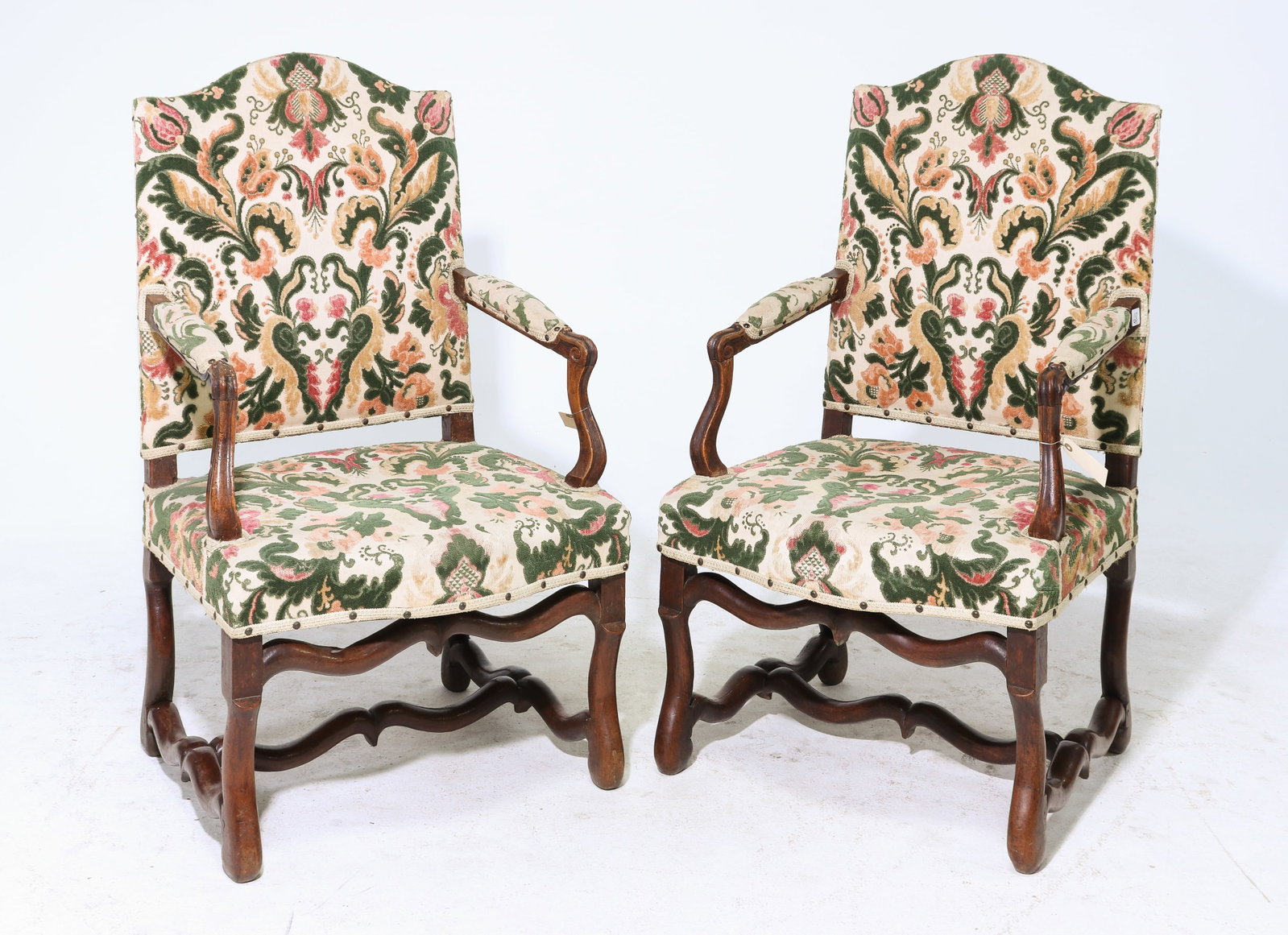French Mouton Style Pair of Upholstered Arm Chairs (1 of 6)