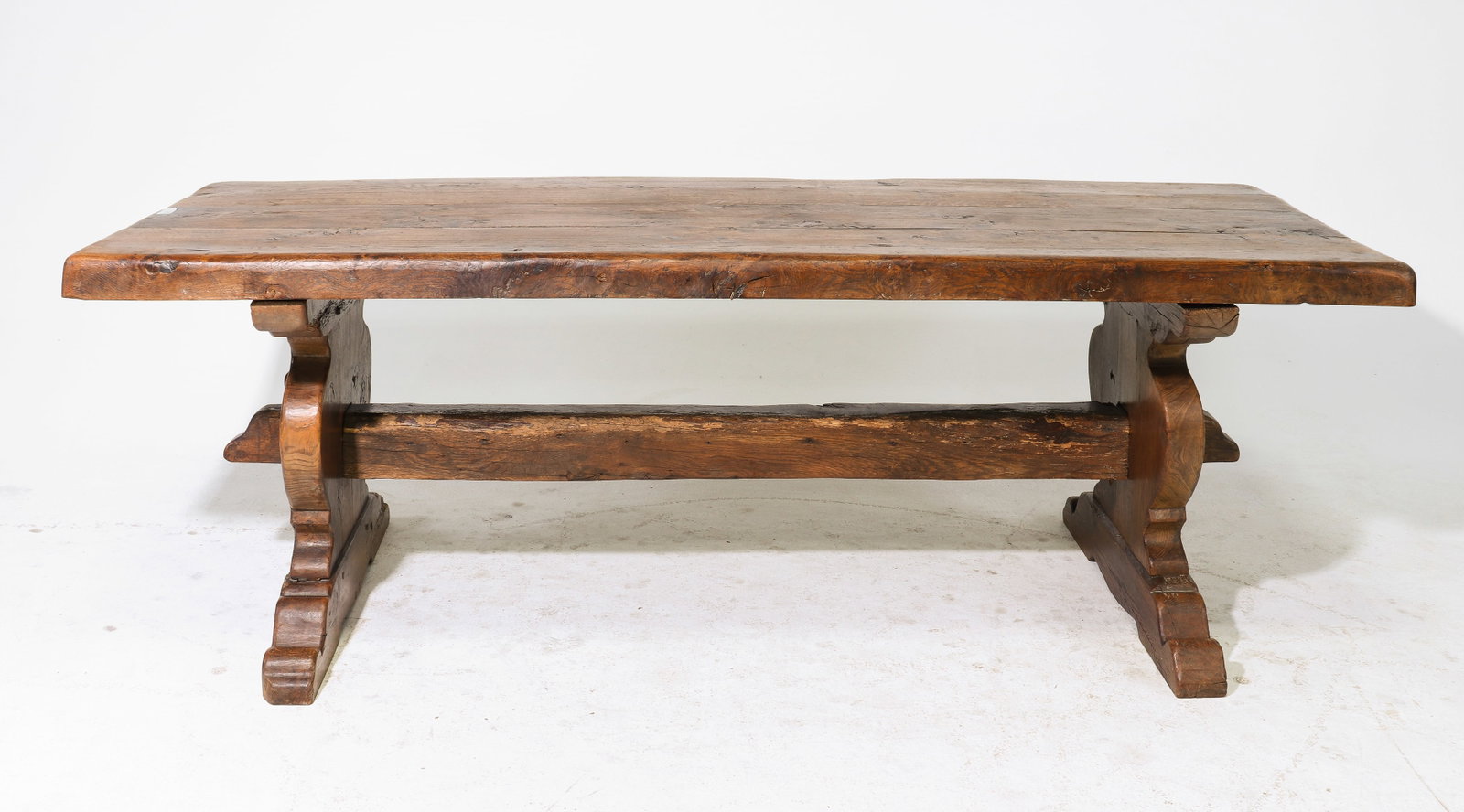 French Solid Oak Trestle Base Farmhouse Table (1 of 5)