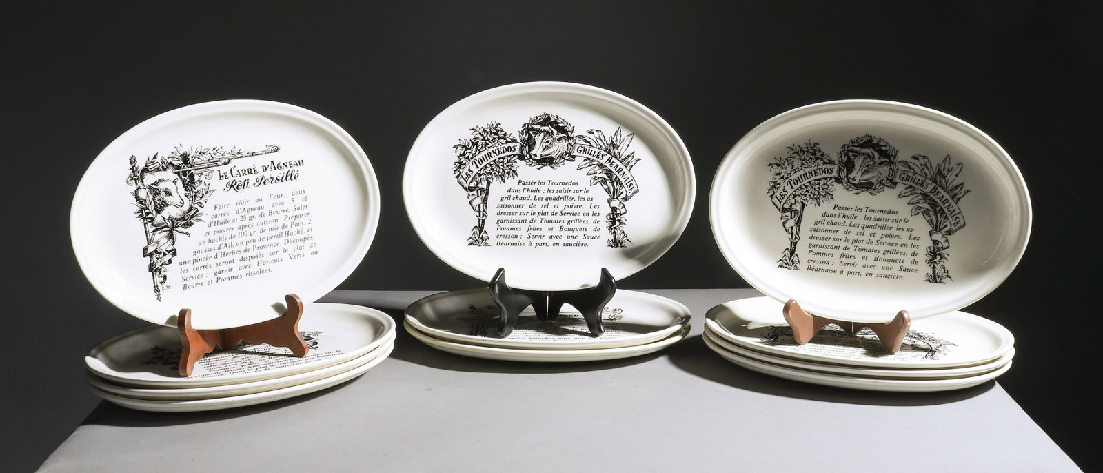 French Set of 11 Oval Plates / Platters: French Set of 11 Oval Plates / Platters - 1 in tall x 12 x 8.5 each