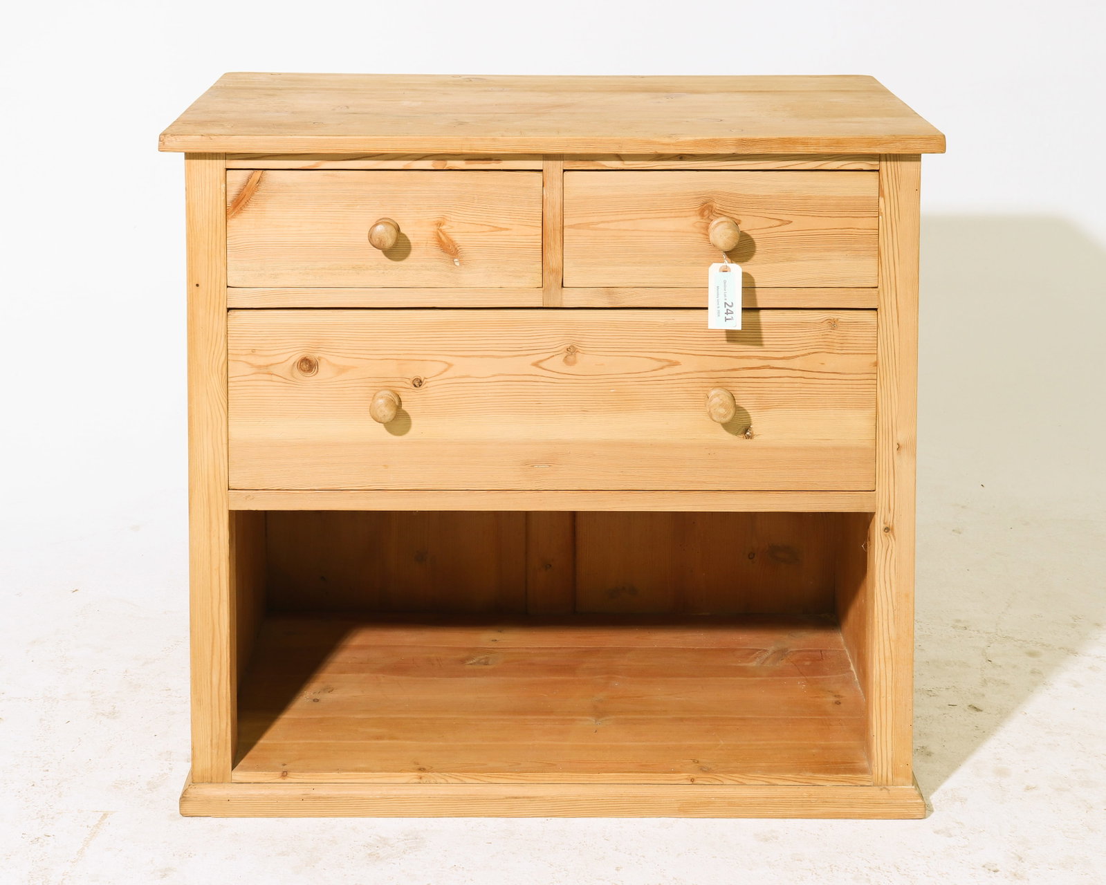 Danish Pine Three Drawer Chest with Niche (1 of 4)
