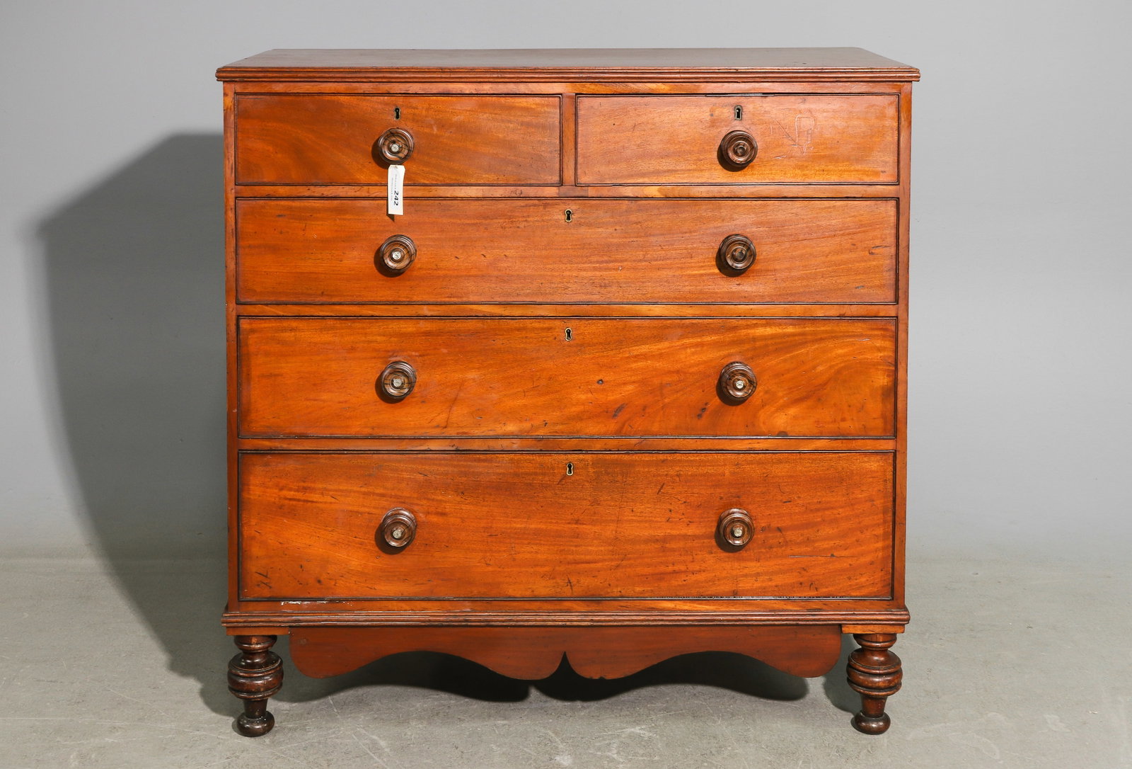 British Victorian Style Five Drawer Chest c.1920's (1 of 6)