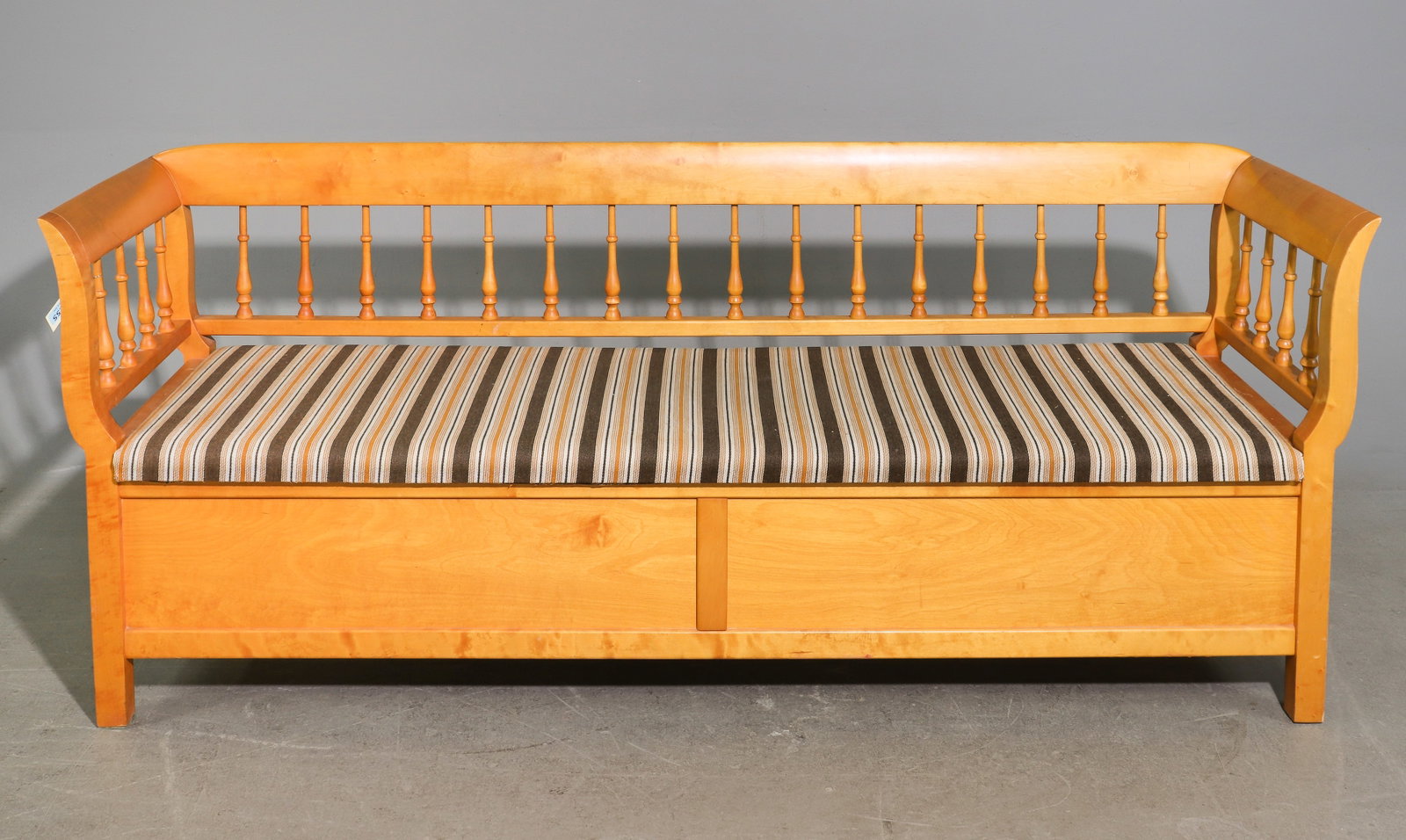 Swedish Beech Wood Kitchen / Hall Bench c.1970's: Swedish Beech Wood Kitchen / Hall Bench with Storage c.1970's - 32 in tall x 77 x 23 with a seat height of 17 inches