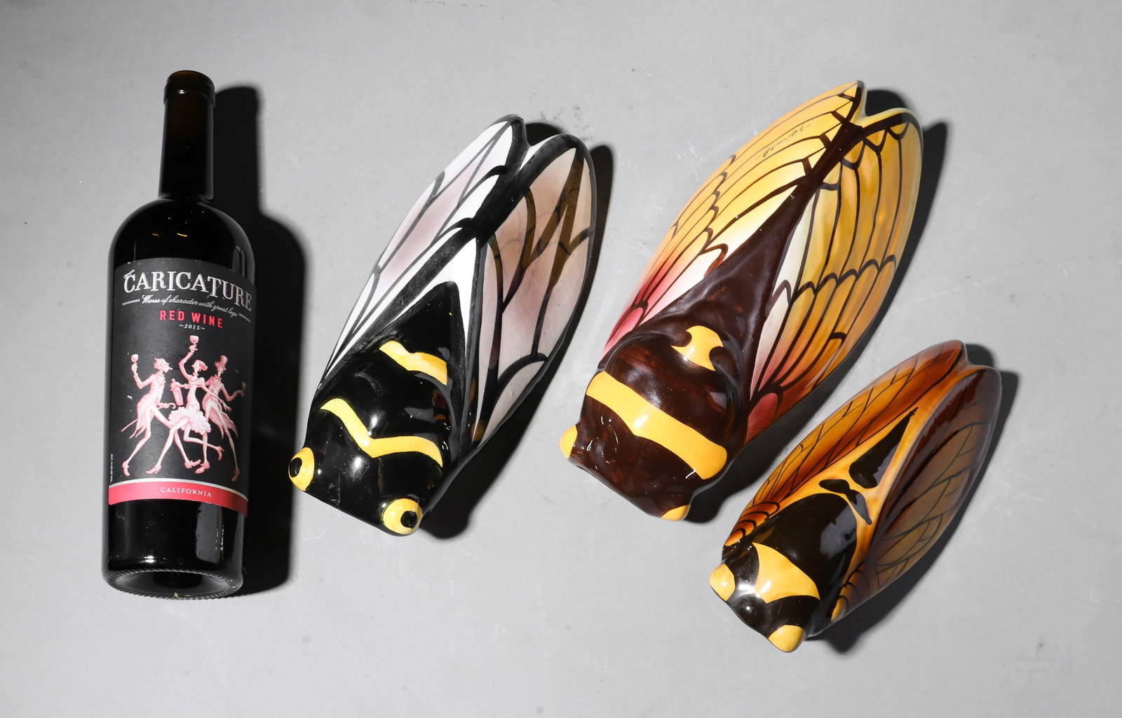 Thee Assorted French Cicadas Wall Pockets (1 of 5)