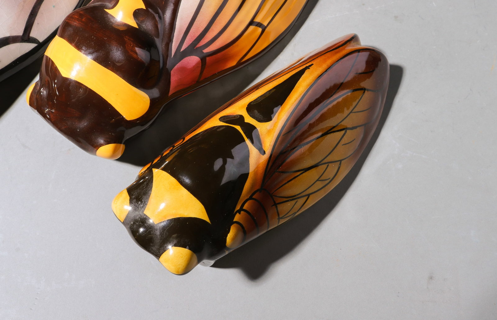 Thee Assorted French Cicadas Wall Pockets - 2