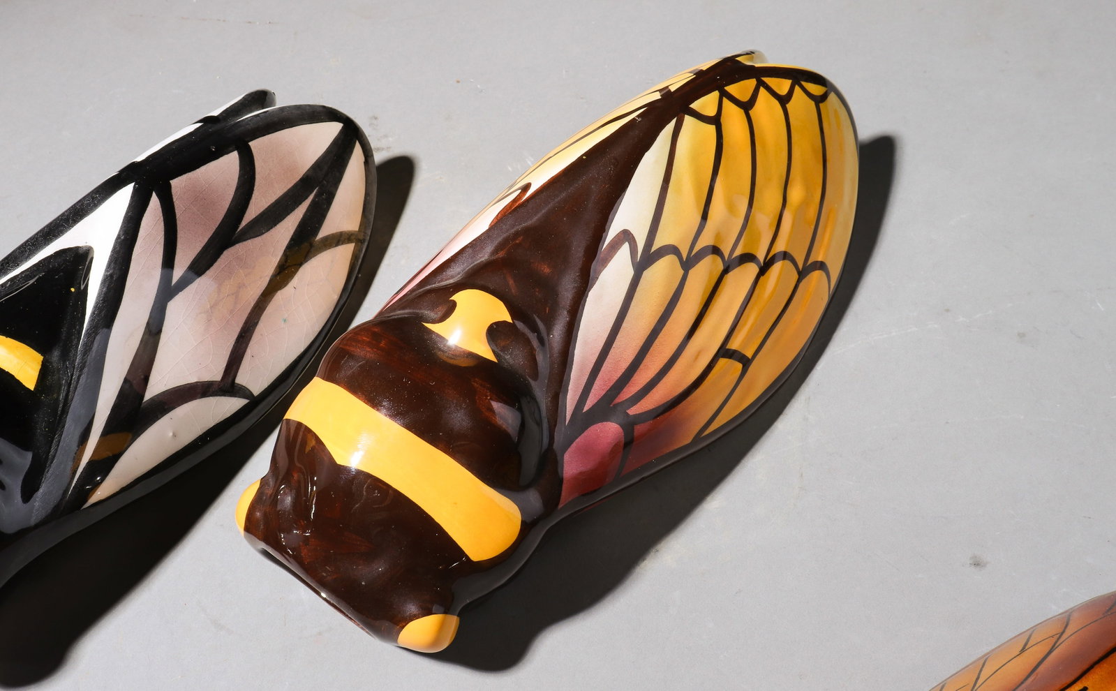 Thee Assorted French Cicadas Wall Pockets - 3