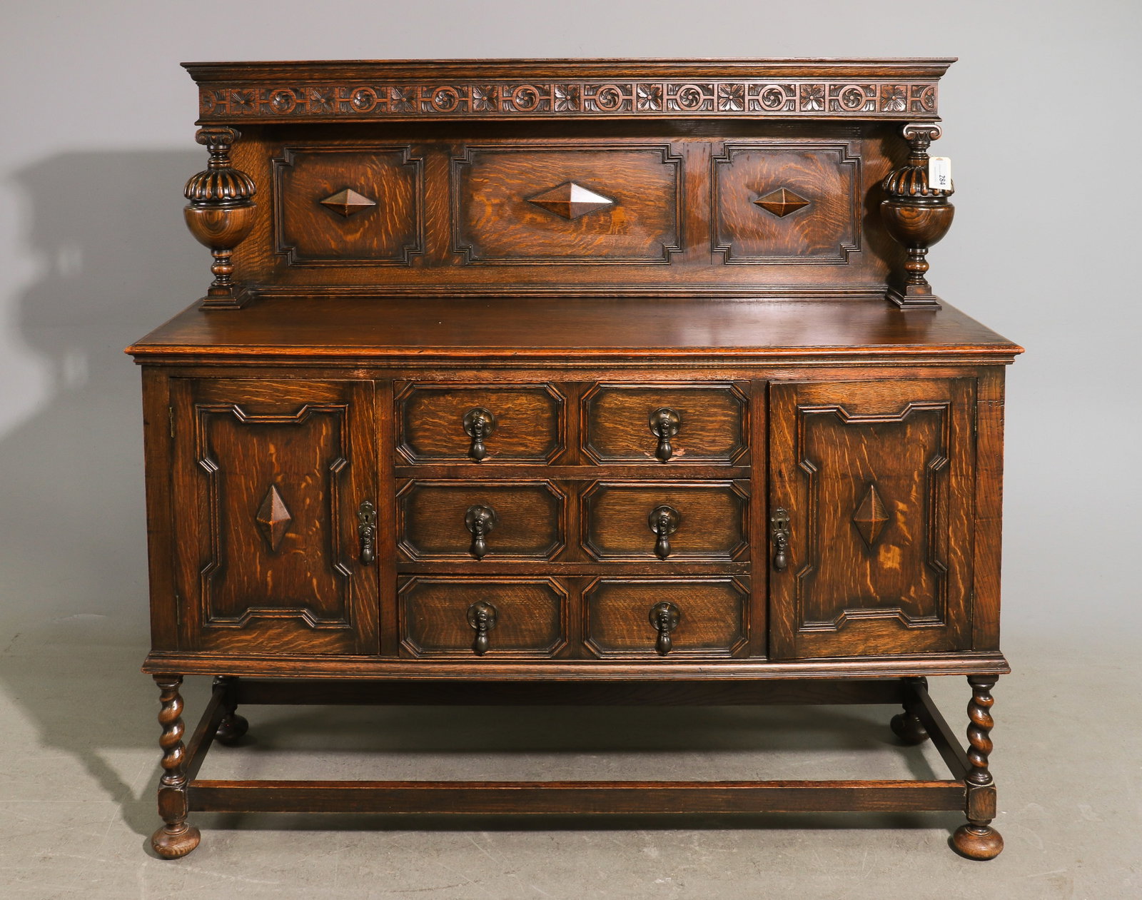 Jacobean Oak Barley Twist Sideboard / Server (1 of 7)