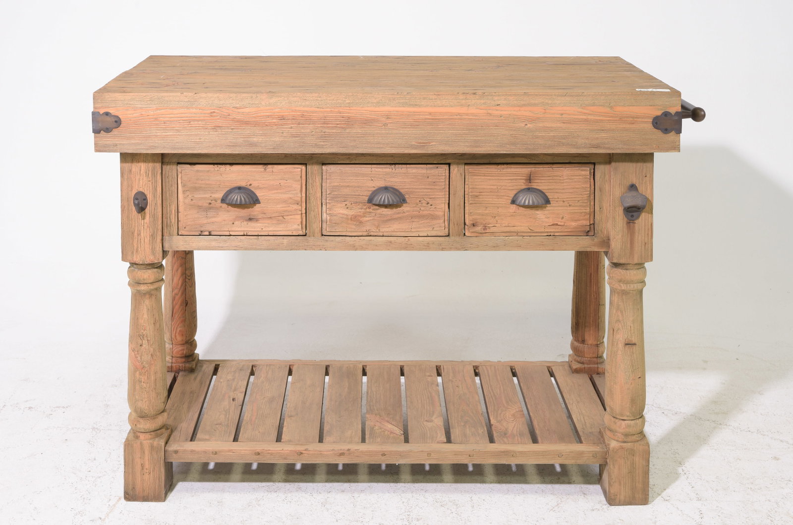 3 Drawer Farmhouse Style Kitchen Island (1 of 5)