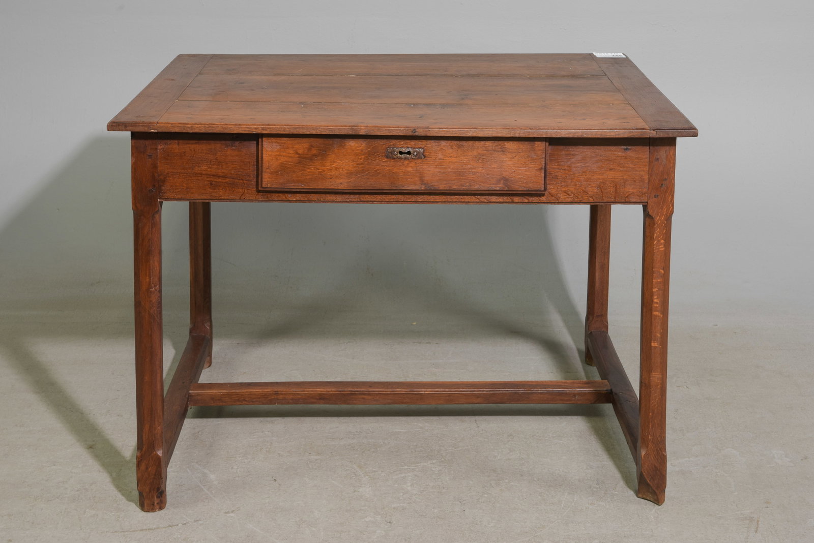 French Rustic Oak Single Drawer Writing Table: French Rustic Oak Single Drawer Writing Table - 28.5 in tall x 41 x 28.5, Floor to under is 23 inches and the space between the legs is 34.5 inches