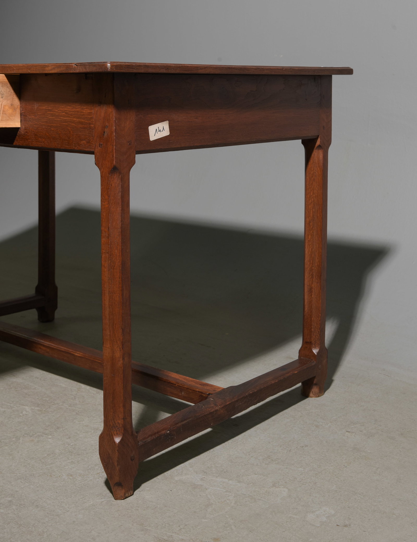 French Rustic Oak Single Drawer Writing Table - 3