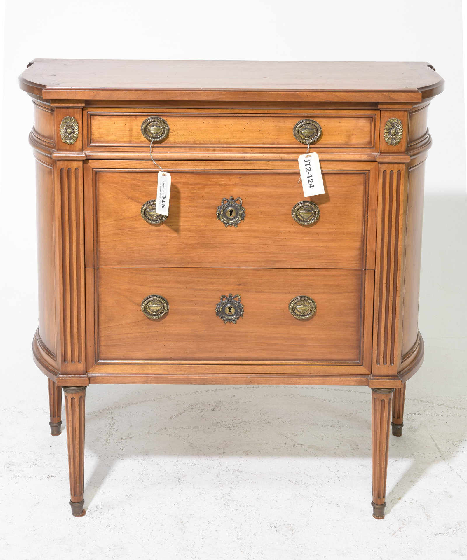 Louis XVI Style Three Drawer Chest (1 of 4)
