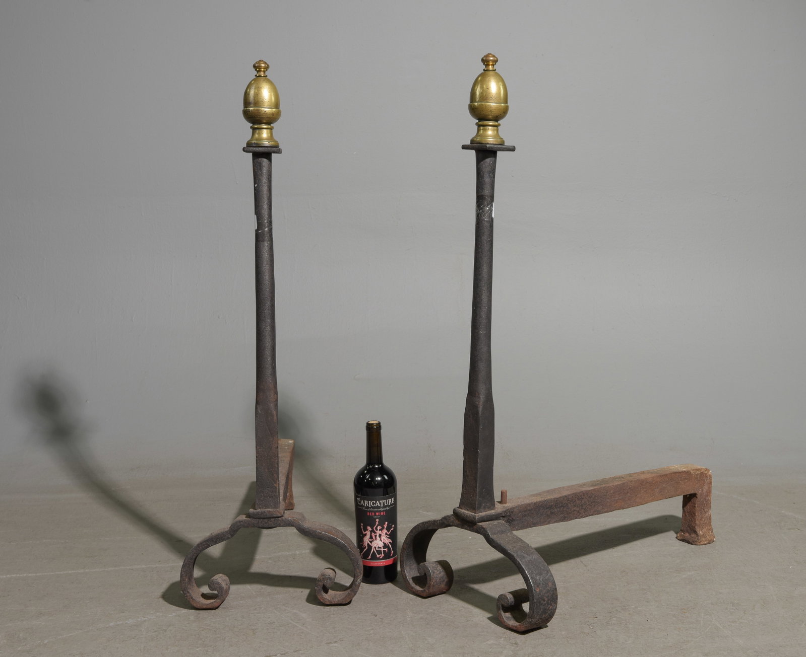 French Large Pair of Iron Andirons / Fire Dogs (1 of 3)