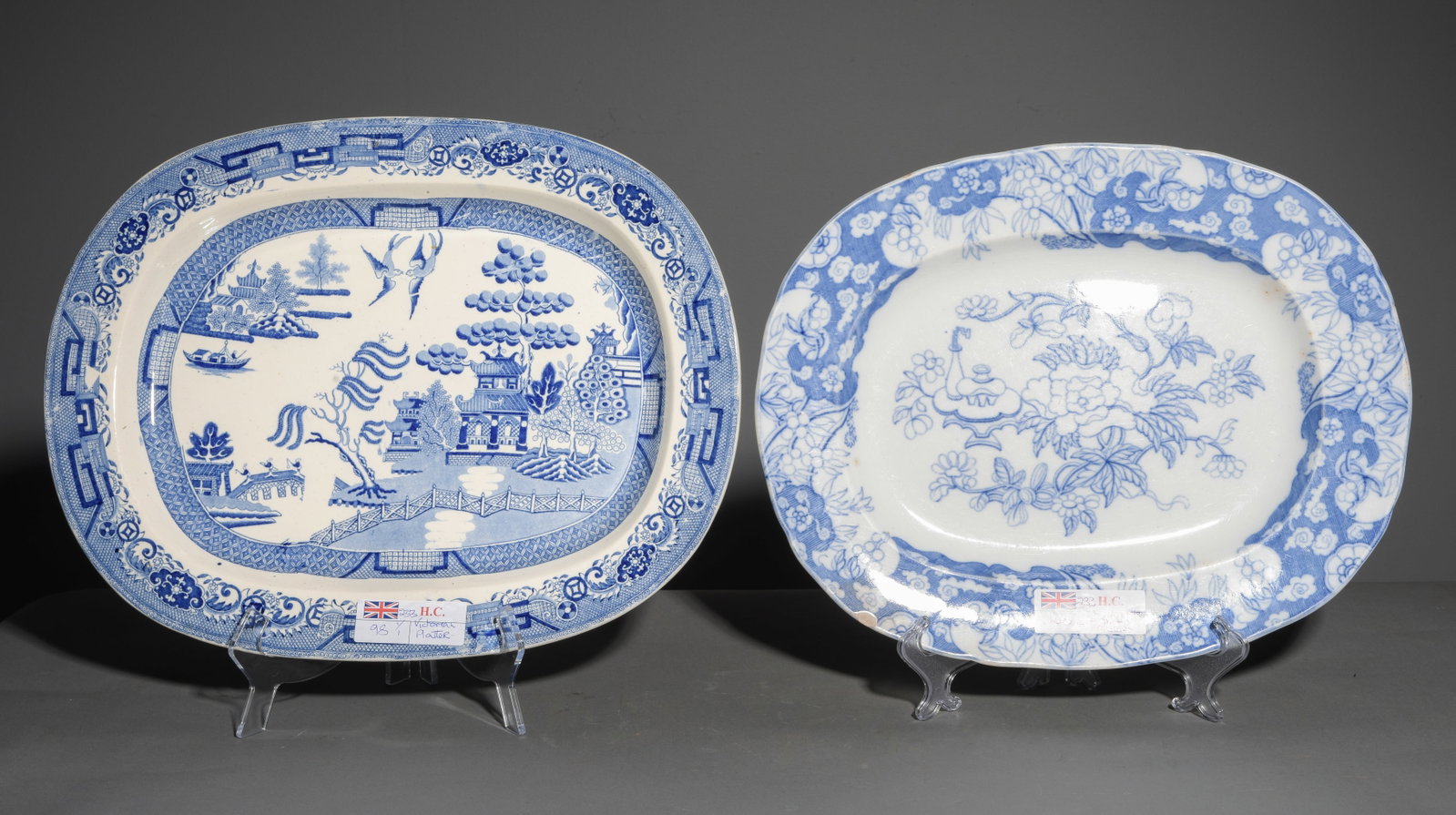 Two English Blue & White Platters (1 of 6)