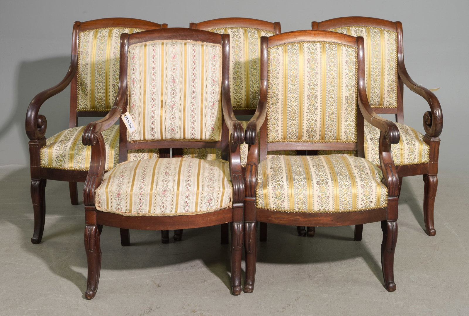 Five French Mahogany Arm Chairs (1 of 5)