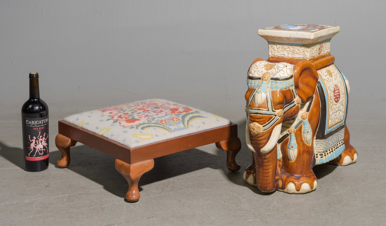 Hand Painted Elephant Garden Stool & Low Stool (1 of 5)