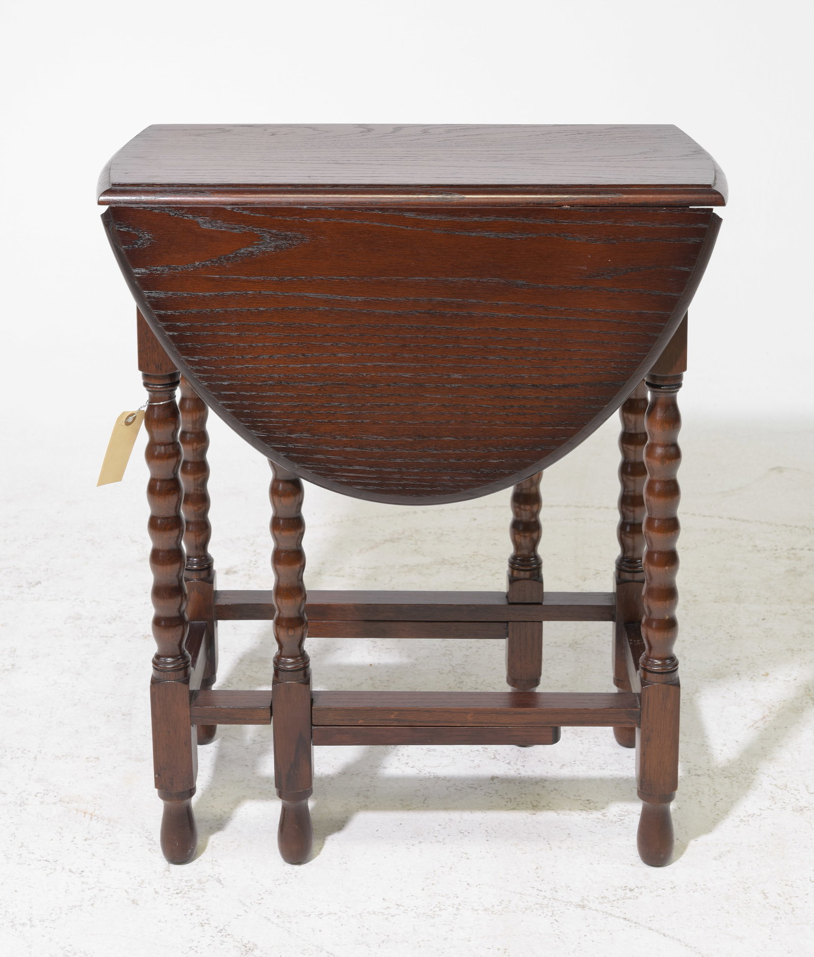 British Oak Bobbin Turned Drop Leaf Table: British Oak Bobbin Turned Drop Leaf Table c.1930's-40's - 30 in tall x 12 x 24, Leaves add an additional 12 inches each