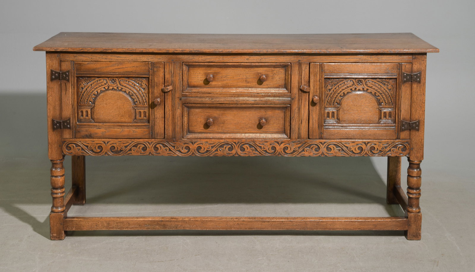 British Carved Oak Low Sideboard / Server (1 of 7)