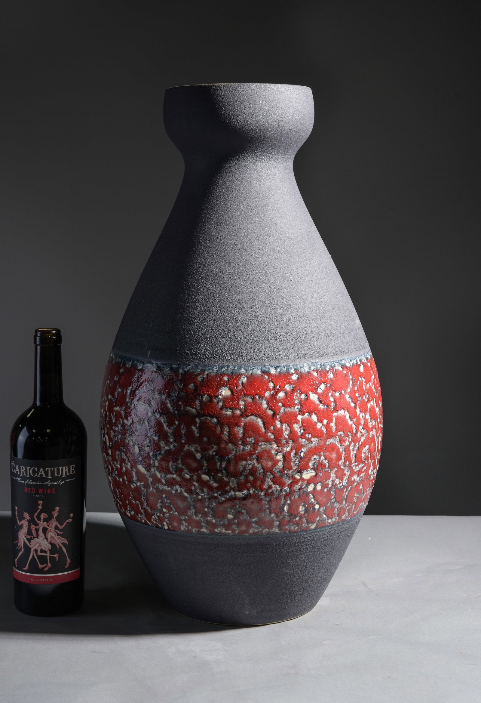 West German Large Pottery Vase: West German Large Pottery Floor Vase - 21.5 in tall x 11 inch diameter